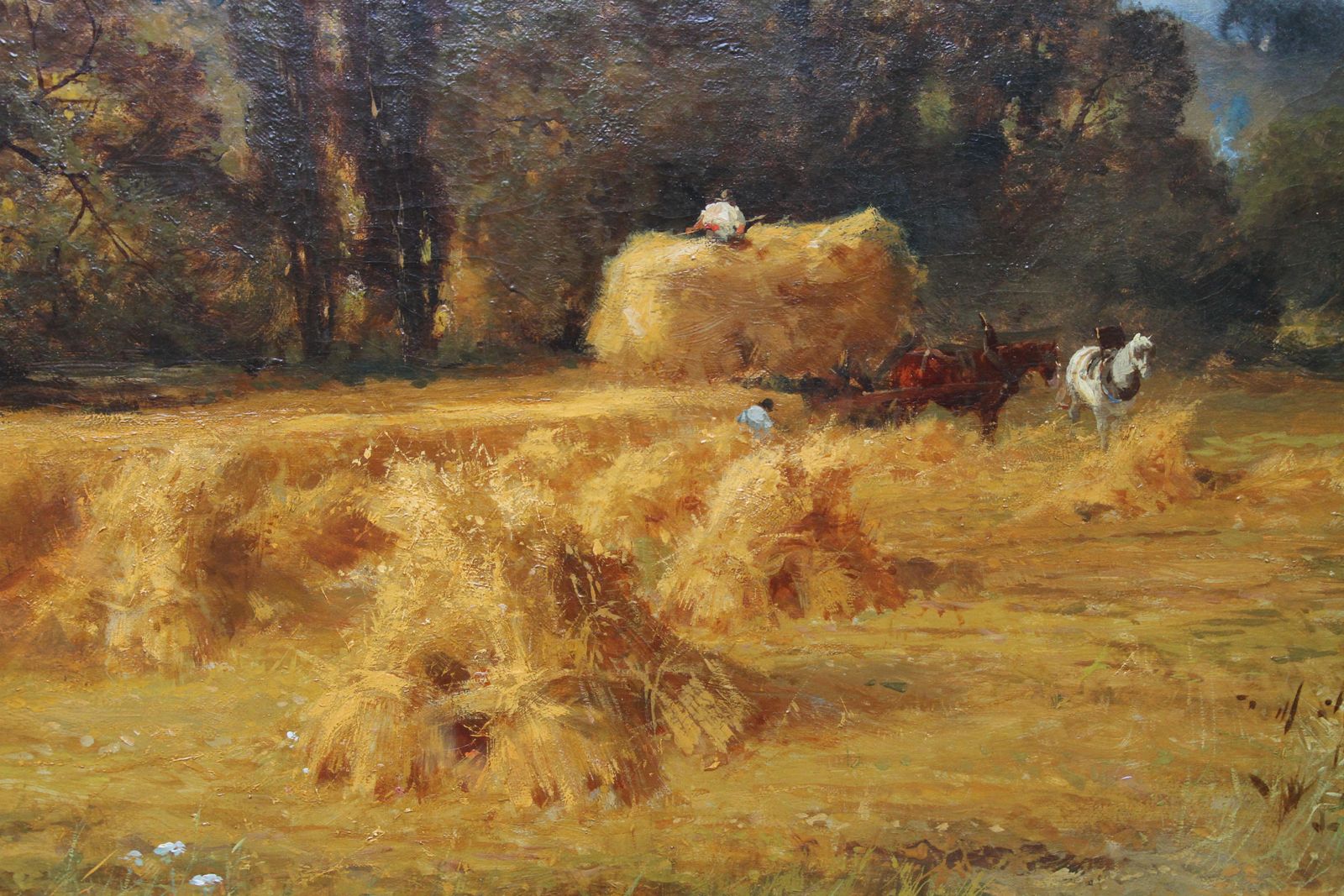 John Horace Hooperharvest Time In Yorkshire   British Art 19th Century Landscape Oil Paintingcirca 1880 photo 6886.0