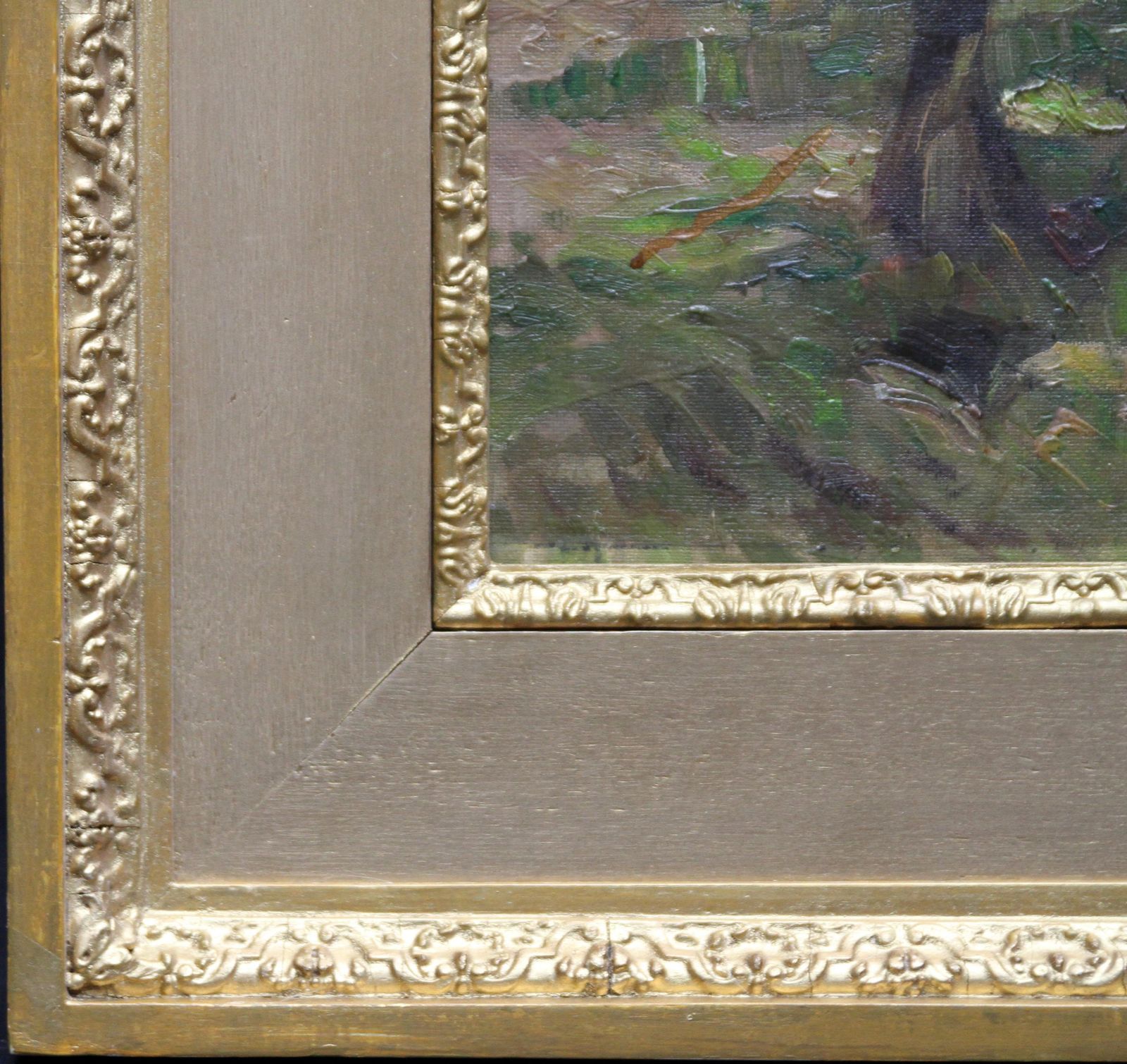 Art Arthur Spoonerportrait Of Horses In Dappled Sunlight   British 30's Impressionist Oil Paintingcirca 1935 photo