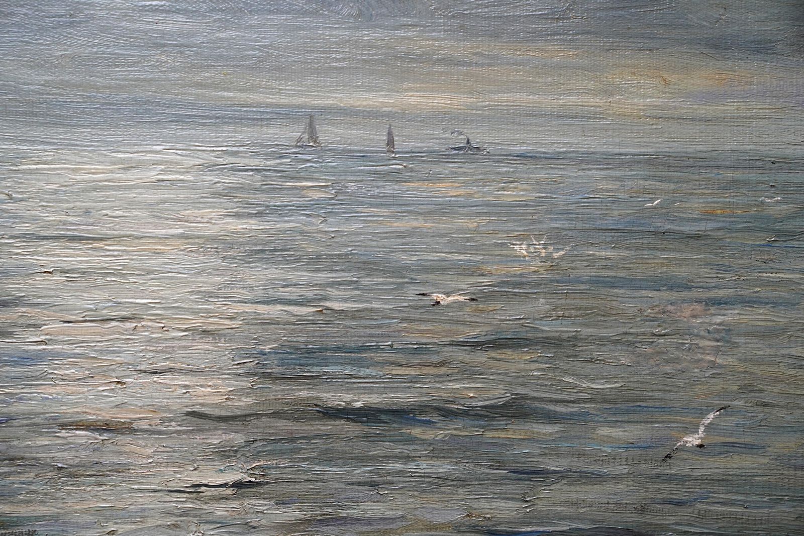 Joseph Hendersonseascape With Boats Storm Coming   Scottish 19thc Exh Impressionist Oil Painting1876 photo buy