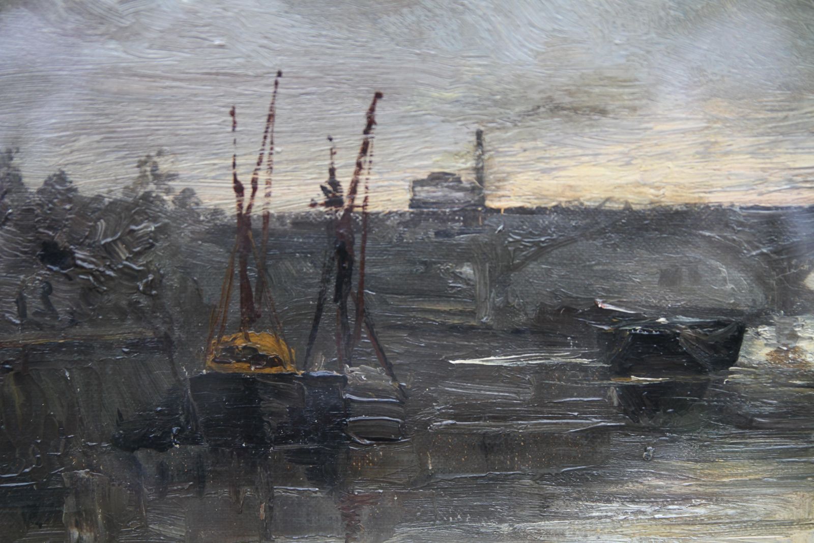 Philip F. Walkerthames At Battersea   British Impressionist Art Victorian London Oil Painting 1887 photo Art