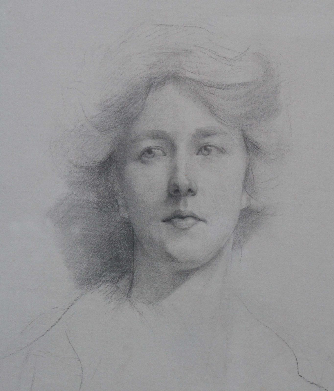 Estella Canzianiself Portrait   British Italian Art Edwardian Pencil Drawing Female Artistcirca 1911 photo for sale