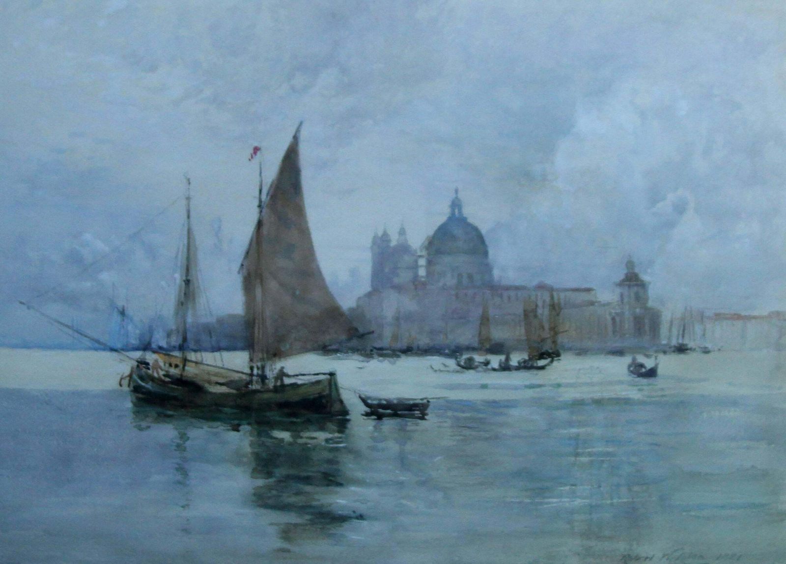 Robert Weir Allanvenice   Scottish 19thc Art Glasgow Artist Lagoon Seascape Dodges Palace Italycirca 1881 photo furniture