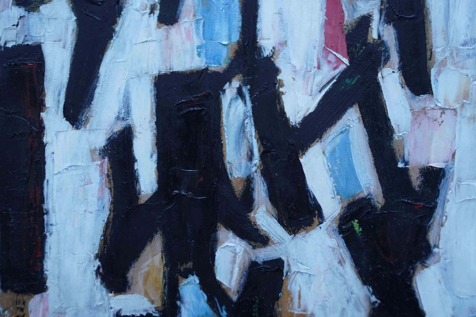 Leo Davyfifties Abstract   British 1954 Abstract Art Oil Painting Slade School Artist1954 photo vinterior