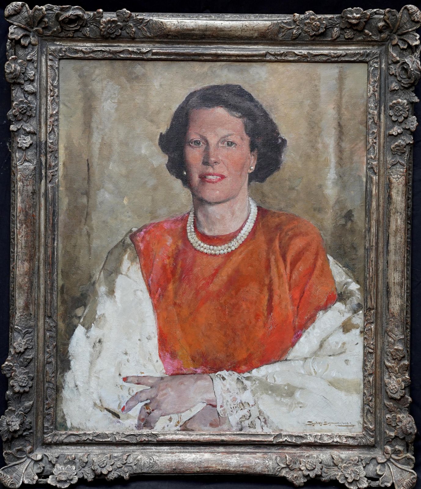 7141.0 Sydney Seymour Lucasportrait Of Sheila De Quincey   British 1950's Art Portrait Oil Paintingcirca 1957 photo