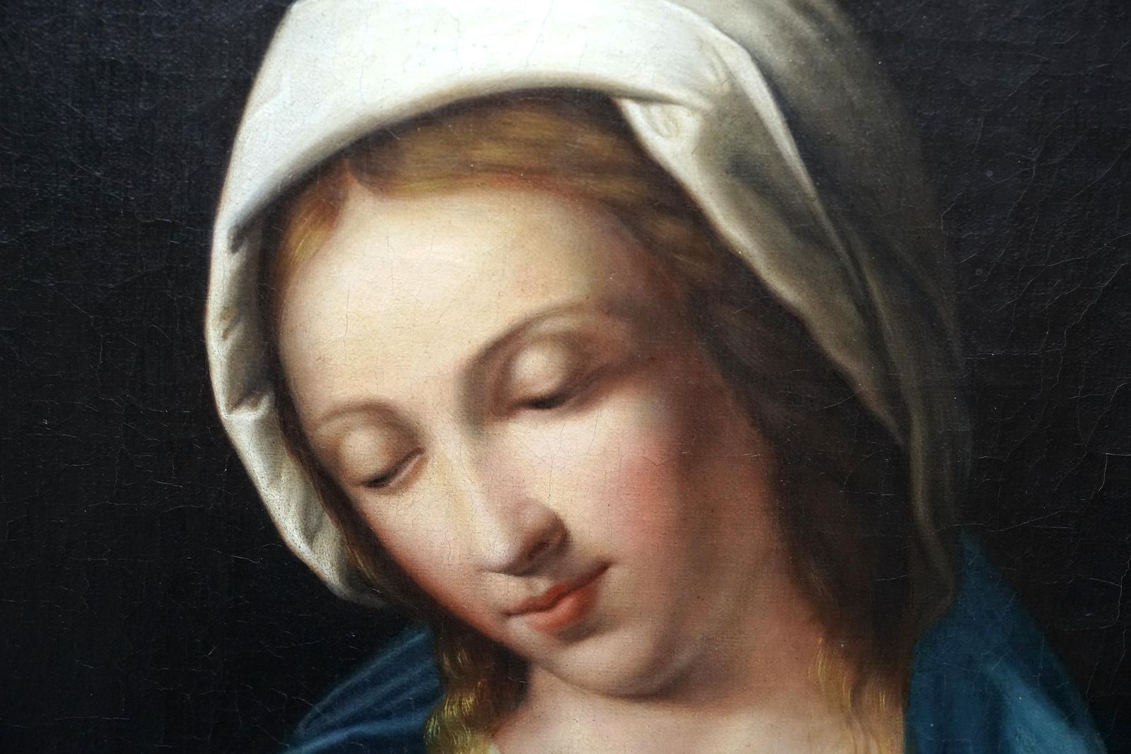 Portrait Of Madonna At Prayer   Italian Old Master Art Religious Oil Paintingcirca 1790 photo 7753.0
