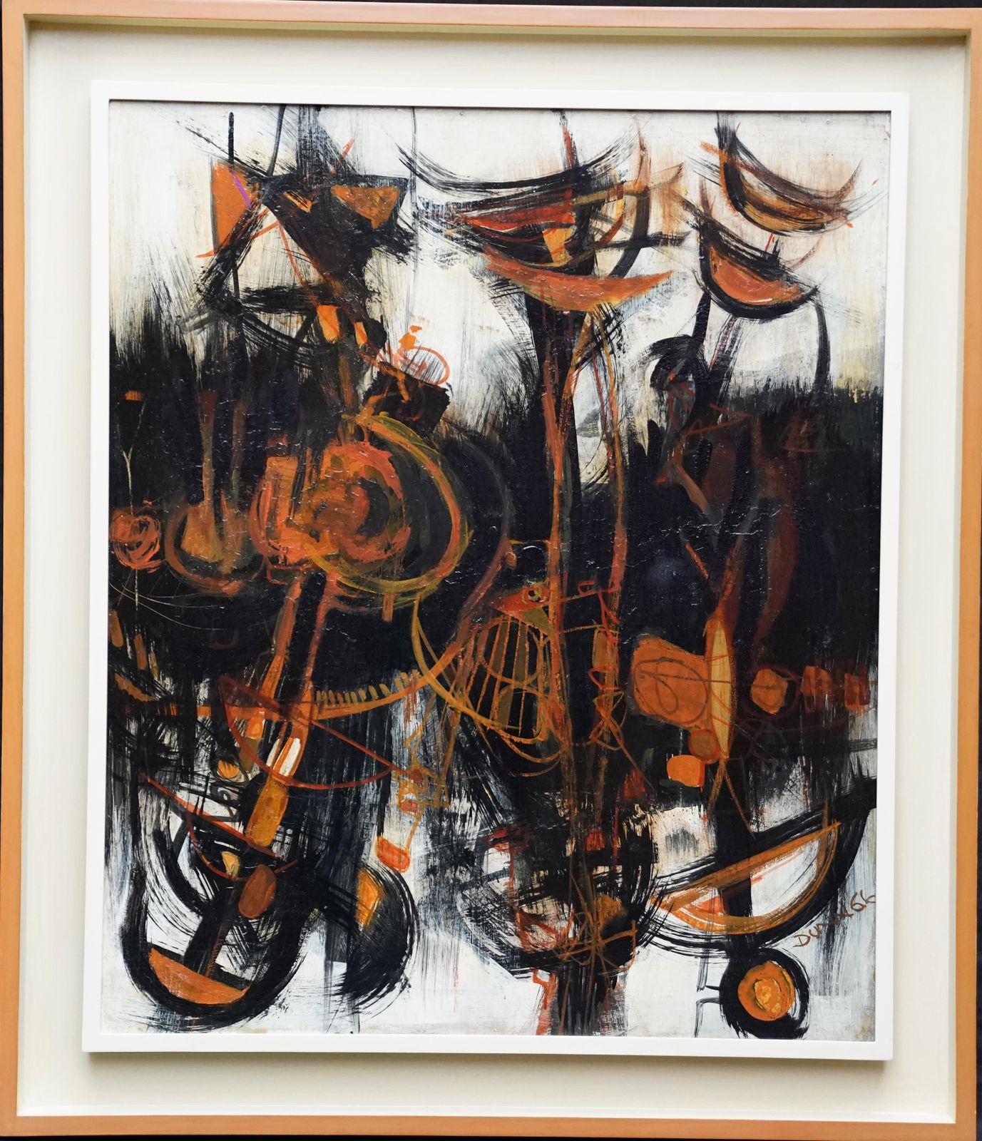 Anne Dunnabstract Composition 1966   British 60's Abstract Art Oil Painting Female Artist1966