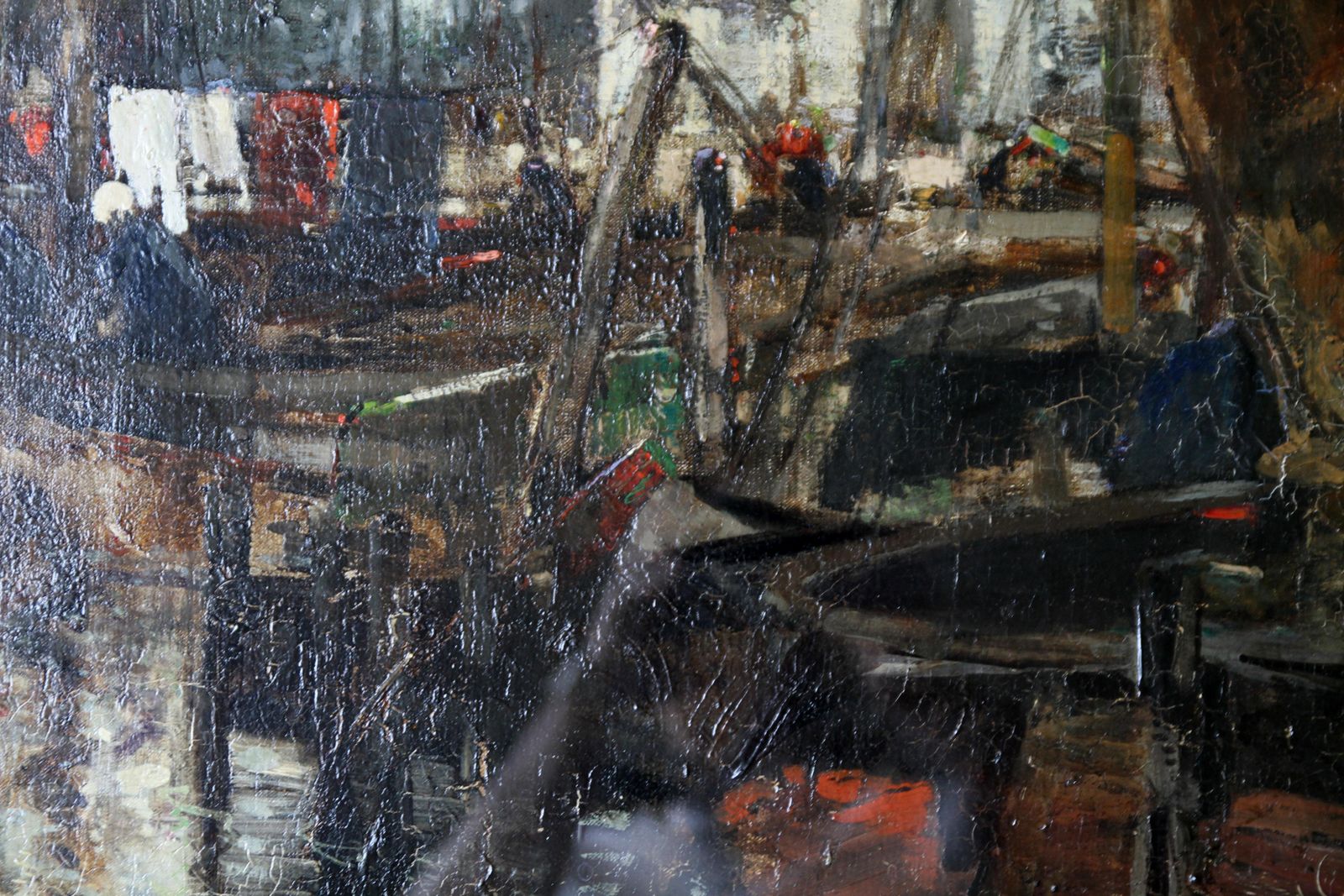 William Alfred Gibsonquayside   Edwardian Scottish Glasgow Impressionist Marine Harbour Oil Paintingcirca 1910 photo Art