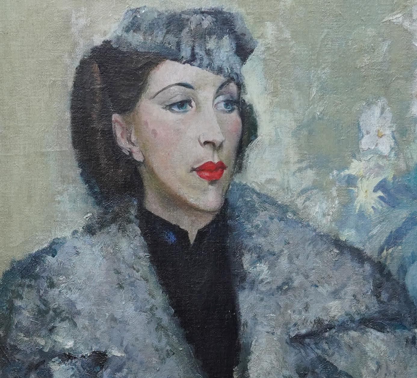 Harry Rutherfordpost Impressionist Portrait Of A Woman   British 40's Art Portrait Oil Paintingcirca 1940 photo 7345.0