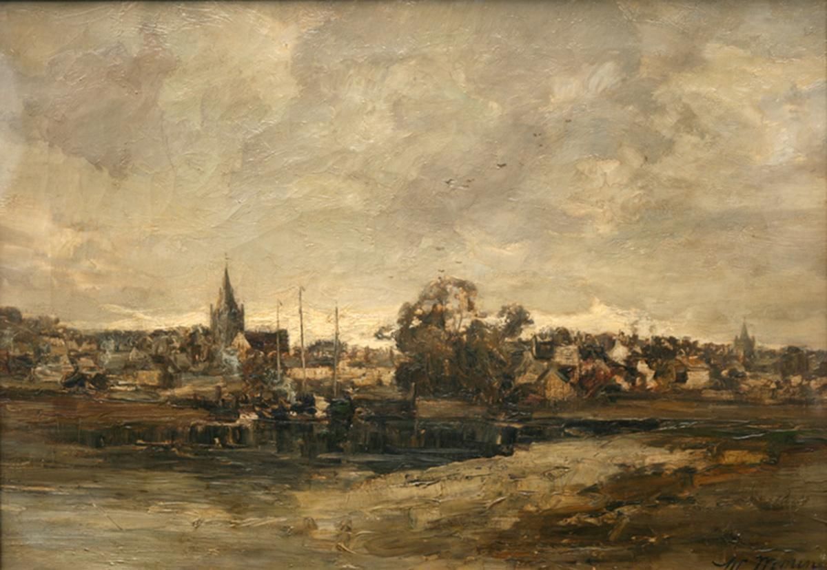 William Mounceykirkcudbright   Scottish 19th Century Art Impressionist Landscape Oil Painting Circa 1898 photo furniture