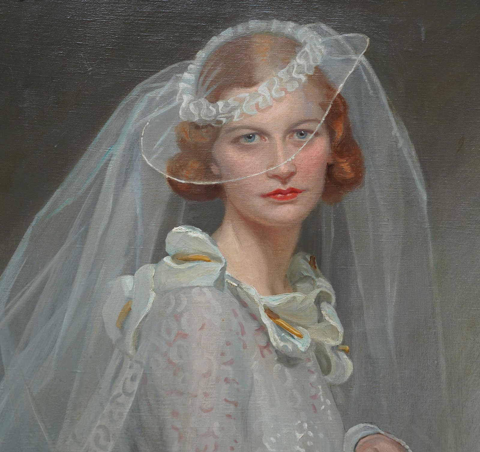 Frank Owen Salisburyportrait Of A Bride   British 1934 Romantic Art Female Portrait Oil Painting1934 photo for sale
