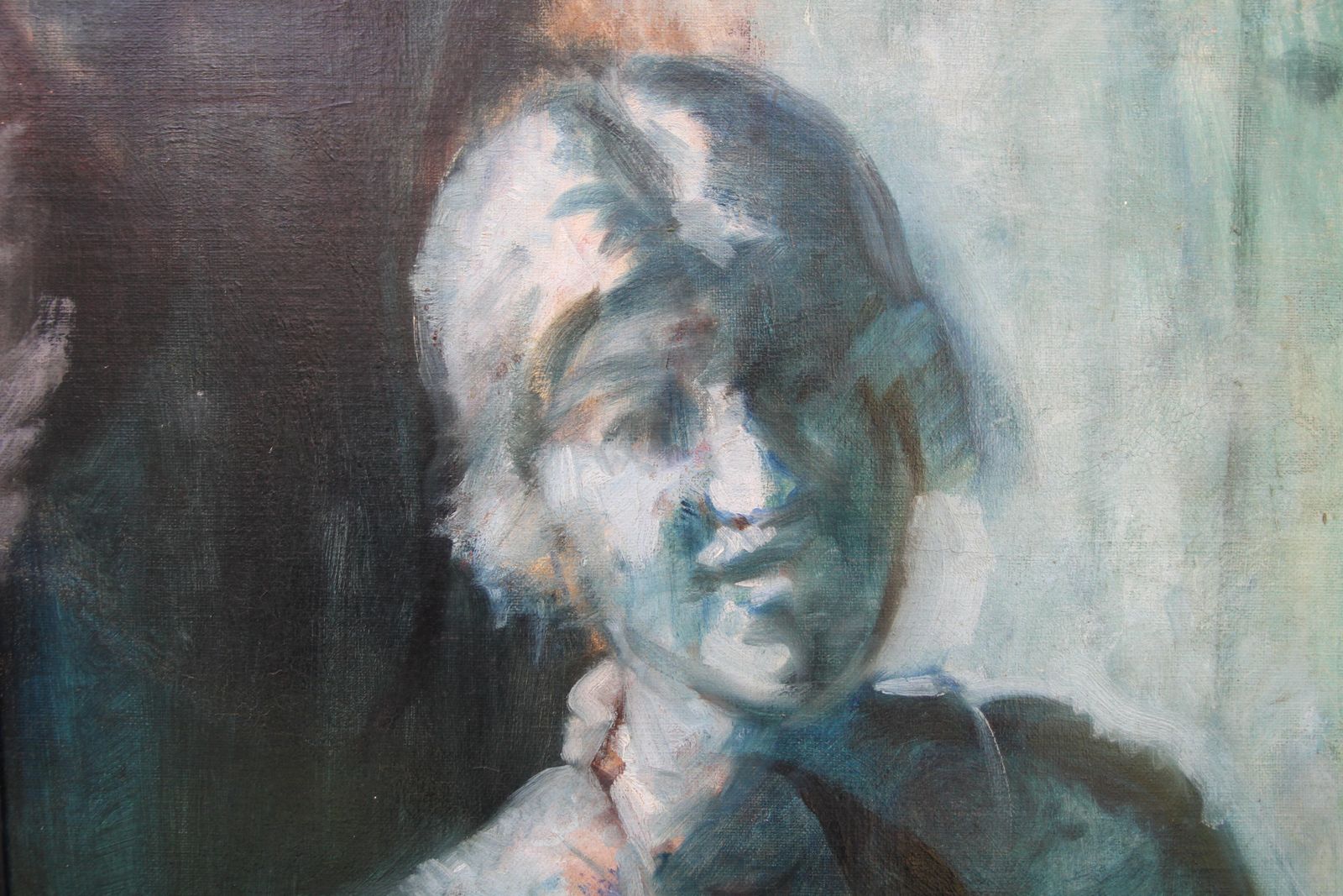 Philip Wilson Steerportrait Of A Woman   Blue   British Edwardian Impressionist Art Oil Painting Circa 1900 photo for sale