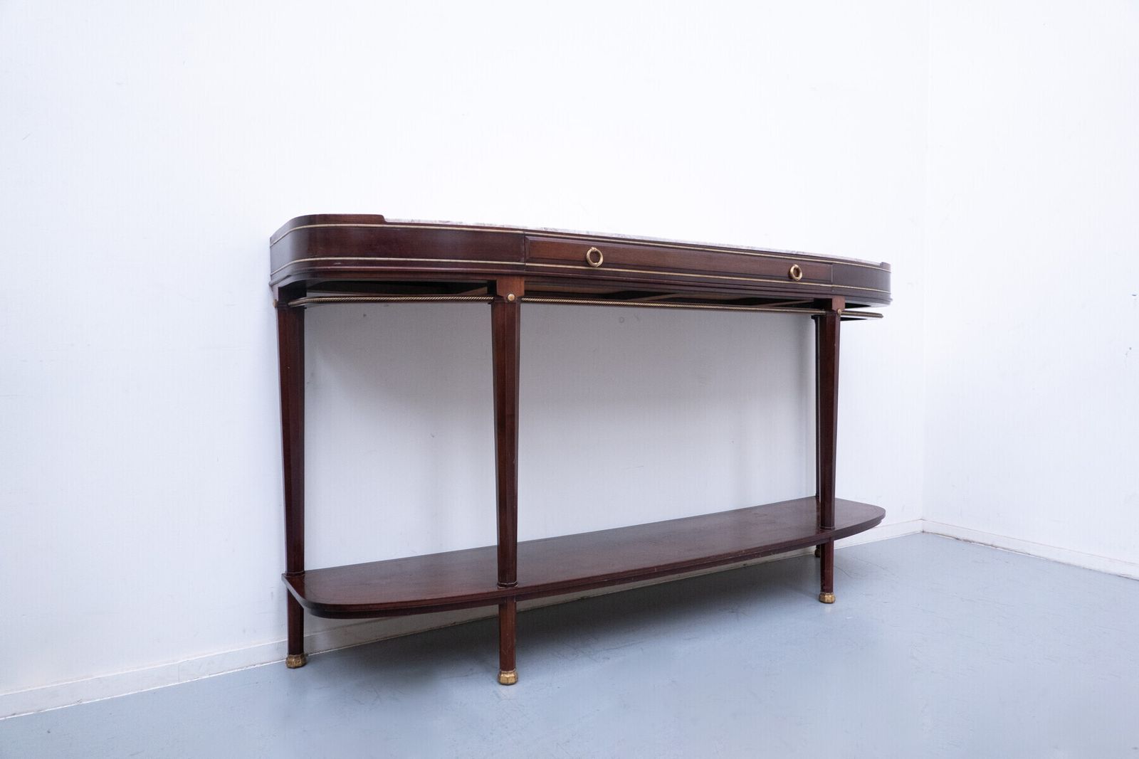 Console By Alban Chambon, Mahogany And Marble, 1900s