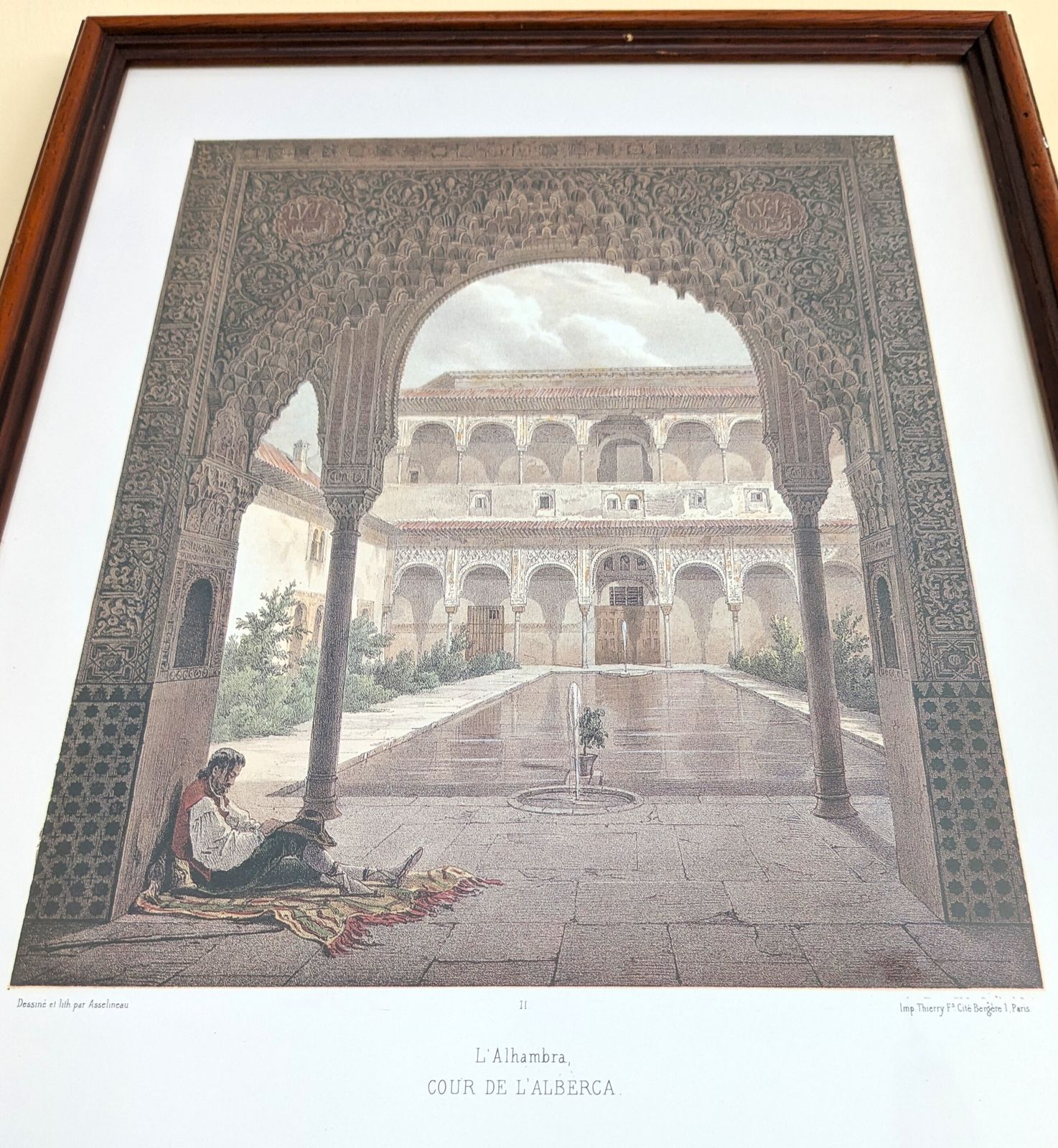 Antique Set Of Three Framed Prints Of The Alhambra Palace, Granada Spain photo buy