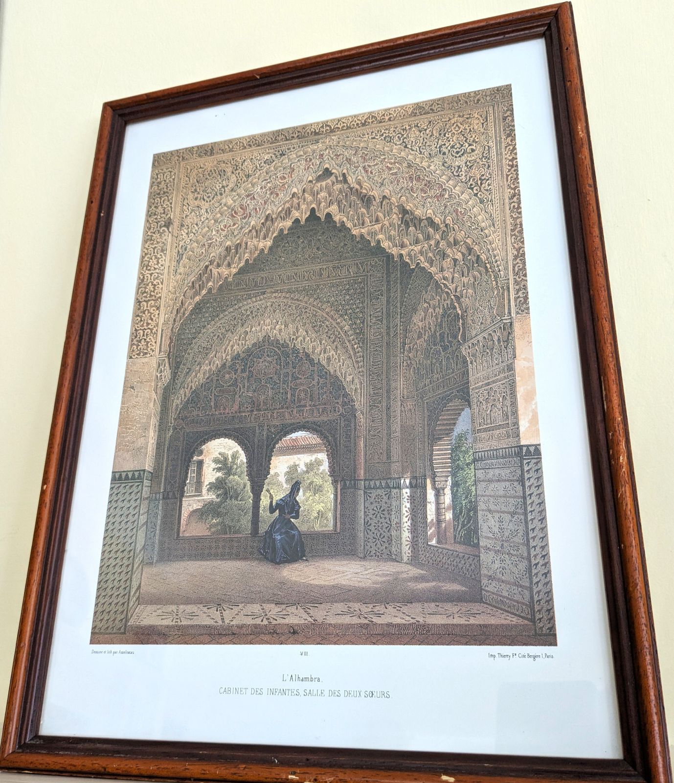 photo buy Antique Set Of Three Framed Prints Of The Alhambra Palace, Granada Spain