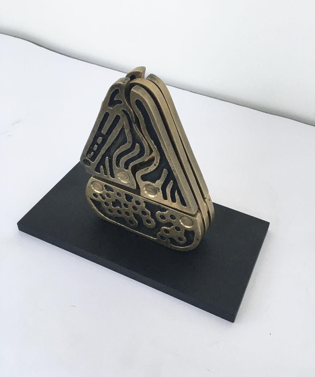 photo vinterior 1980 Italy Bronze Abstract Kinetic Sculpture Bruno Chersicla Alambicco Still