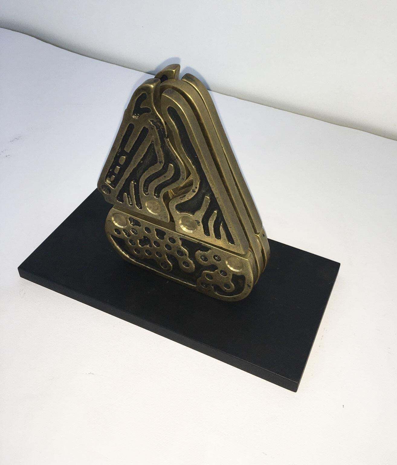 photo buy 1980 Italy Bronze Abstract Kinetic Sculpture Bruno Chersicla Alambicco Still