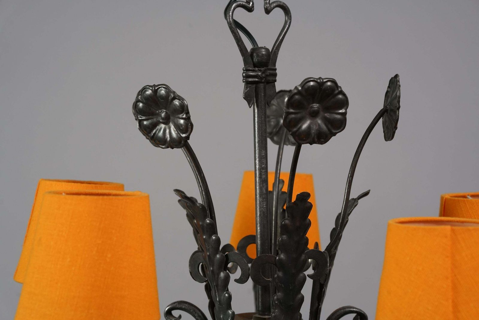 Finnish Iron Chandelier By Taidetakomo Hakkarainen, 1930s photo Lighting