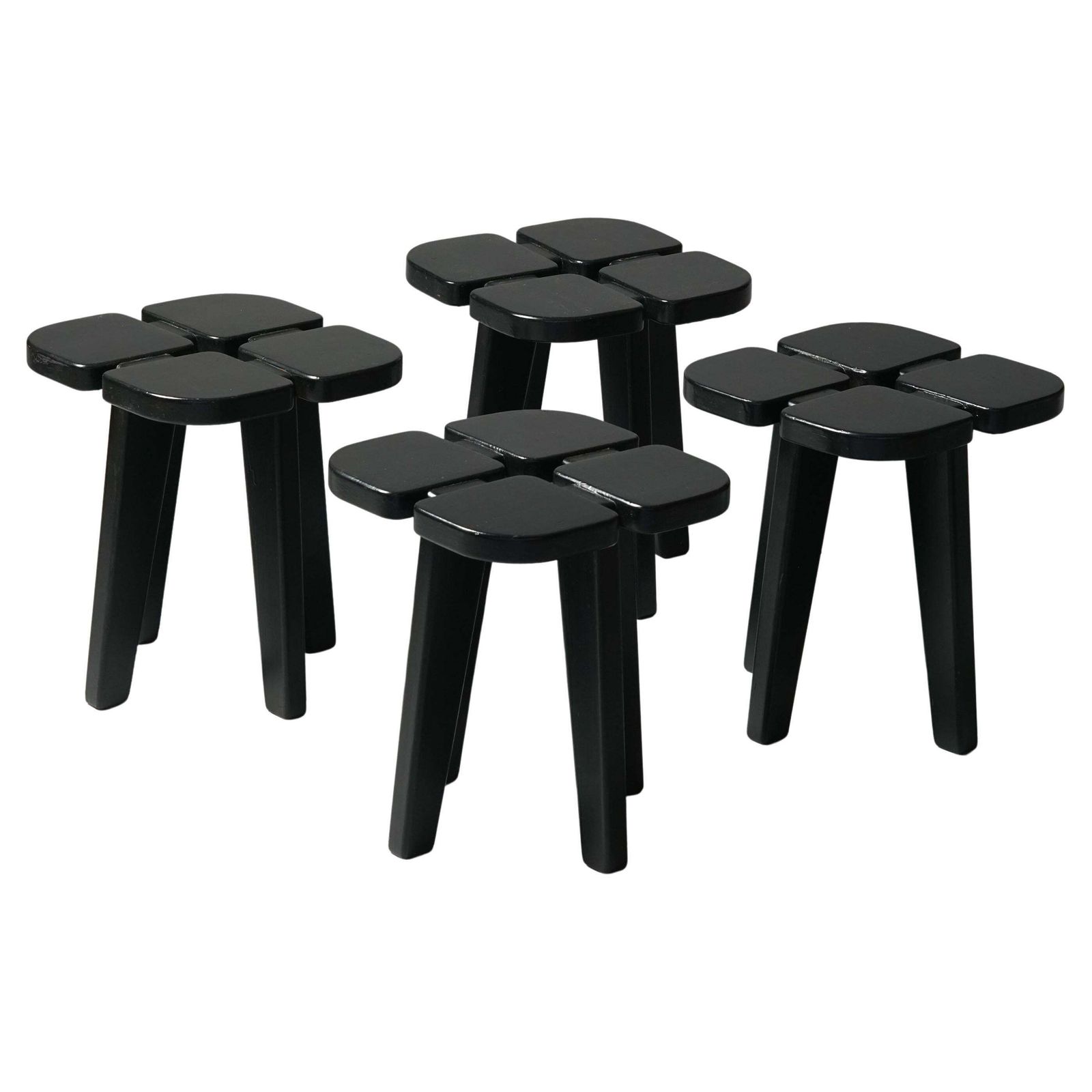 Set Of Four Scandinavian Modern Stools Model Apila By Rauni Peippo, 1950s/1960s