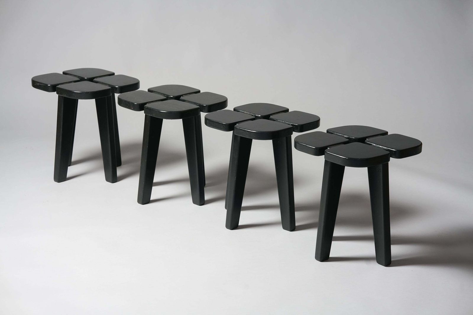 Set Of Four Scandinavian Modern Stools Model Apila By Rauni Peippo, 1950s/1960s photo furniture