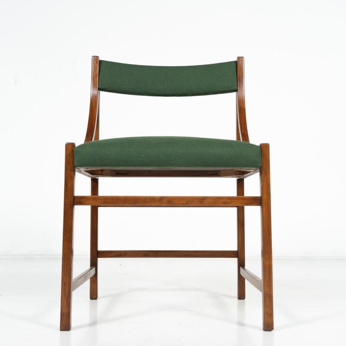 Mid Century Modern Set Of 6 Armchairs, Wood And Fabric, Italy, 1960s photo furniture