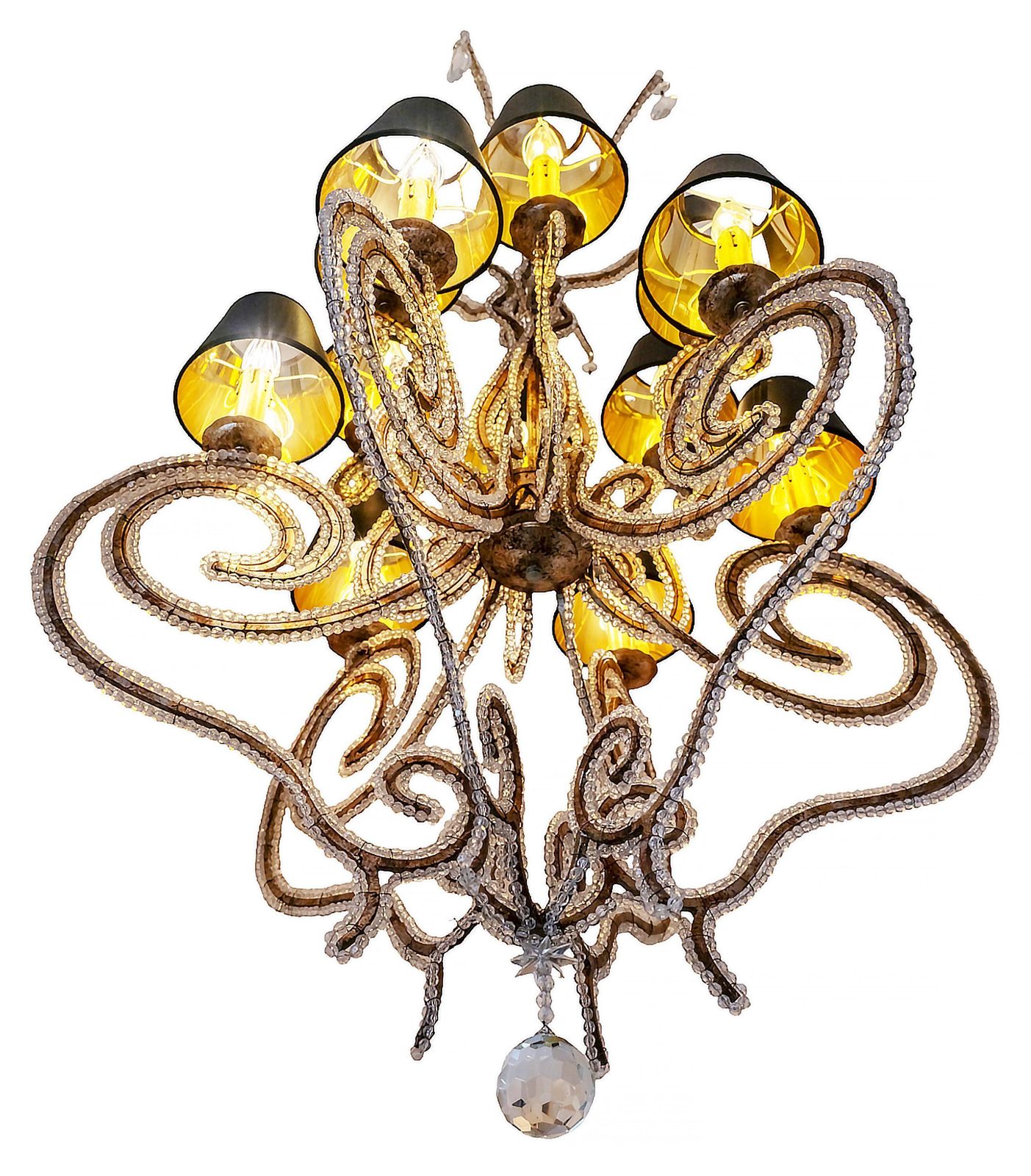 Pair Of Large French Crystal Chandeliers, Circa 1960's photo furniture