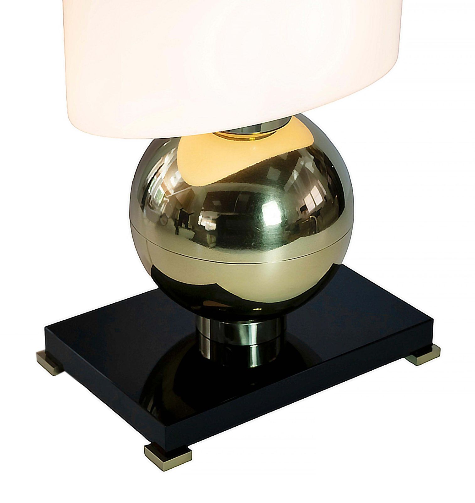 Pair Of Italian Table Lamps In Brass, Murano Glass Base And Shades photo 3229.0