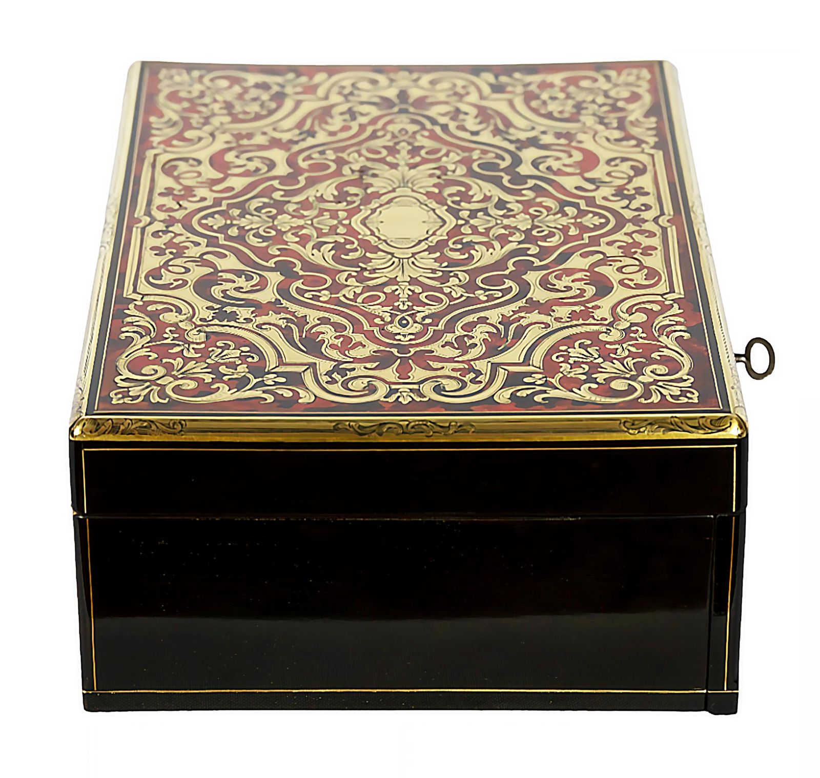 Large Antique French Boulle Napoleon III Marquetry Box photo for sale