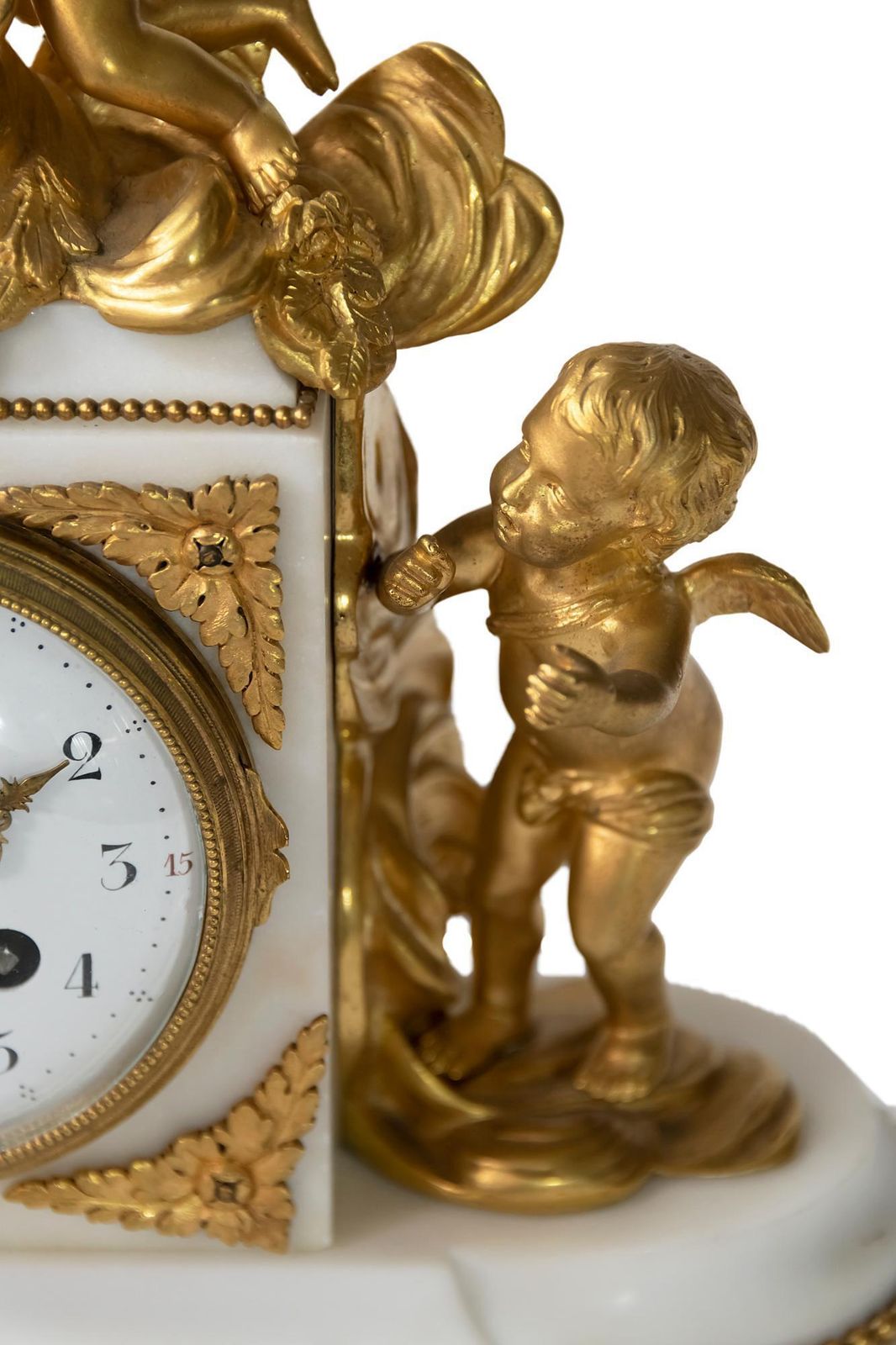 French 19th Century Louis XVI Gilded Bronze And Marble Mantel Clock photo buy