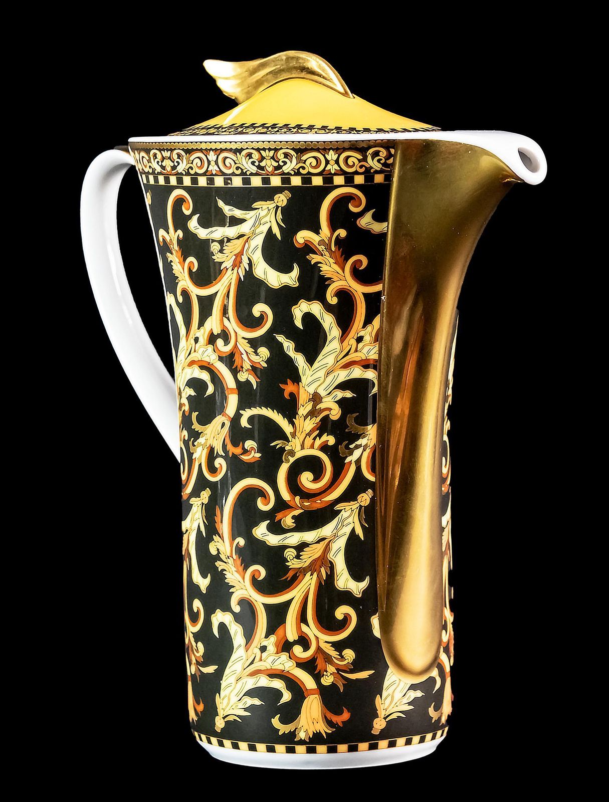 German Rosenthal Porcelain Coffee Pot Model Barocco By Versace photo for sale