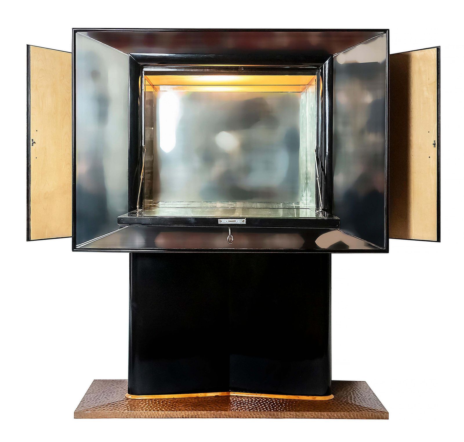 Italian Artdeco Mirrored Bar Cabinet By Valzania photo vintage