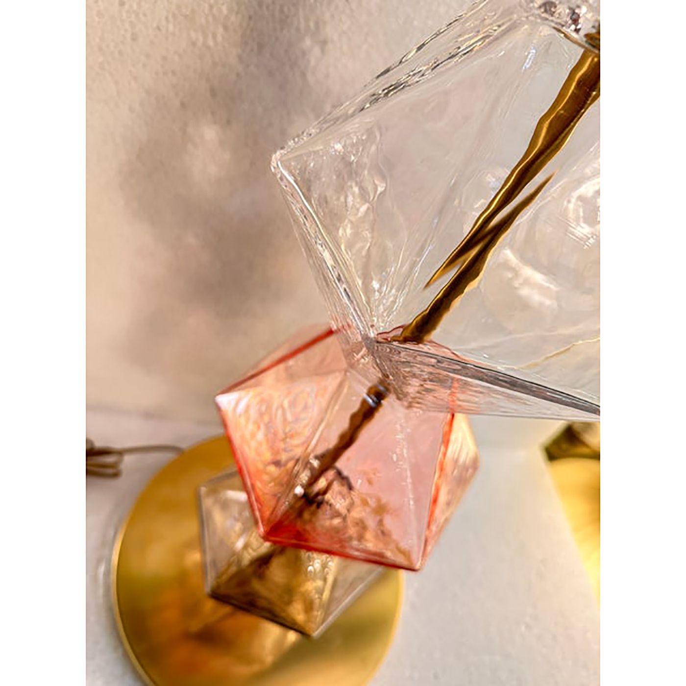 Set Of Two Contemporary Italian Multicolor Murano Style Glass Table Lamps photo 4200.0