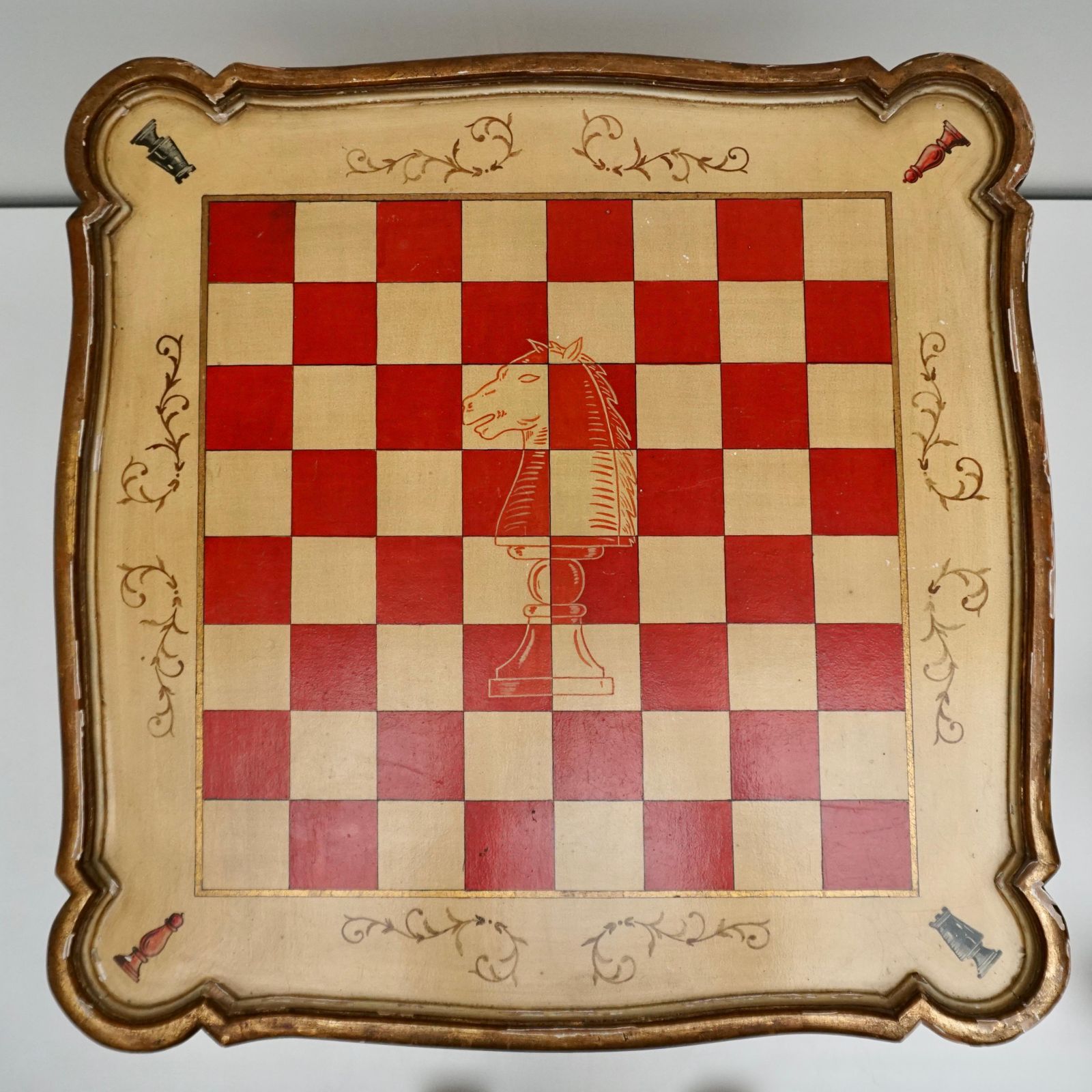 2465.0 Games Chess Set Of Handcrafted And Painted Wood Pieces With Table And Board photo