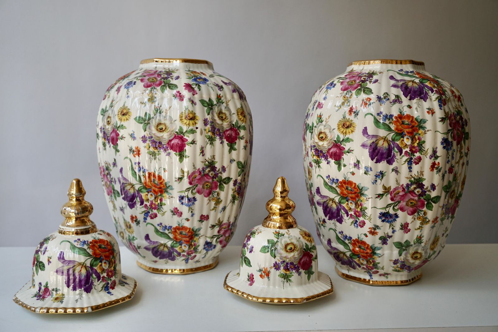 photo furniture Boch Frères Vase With Stylized Floral Motifs