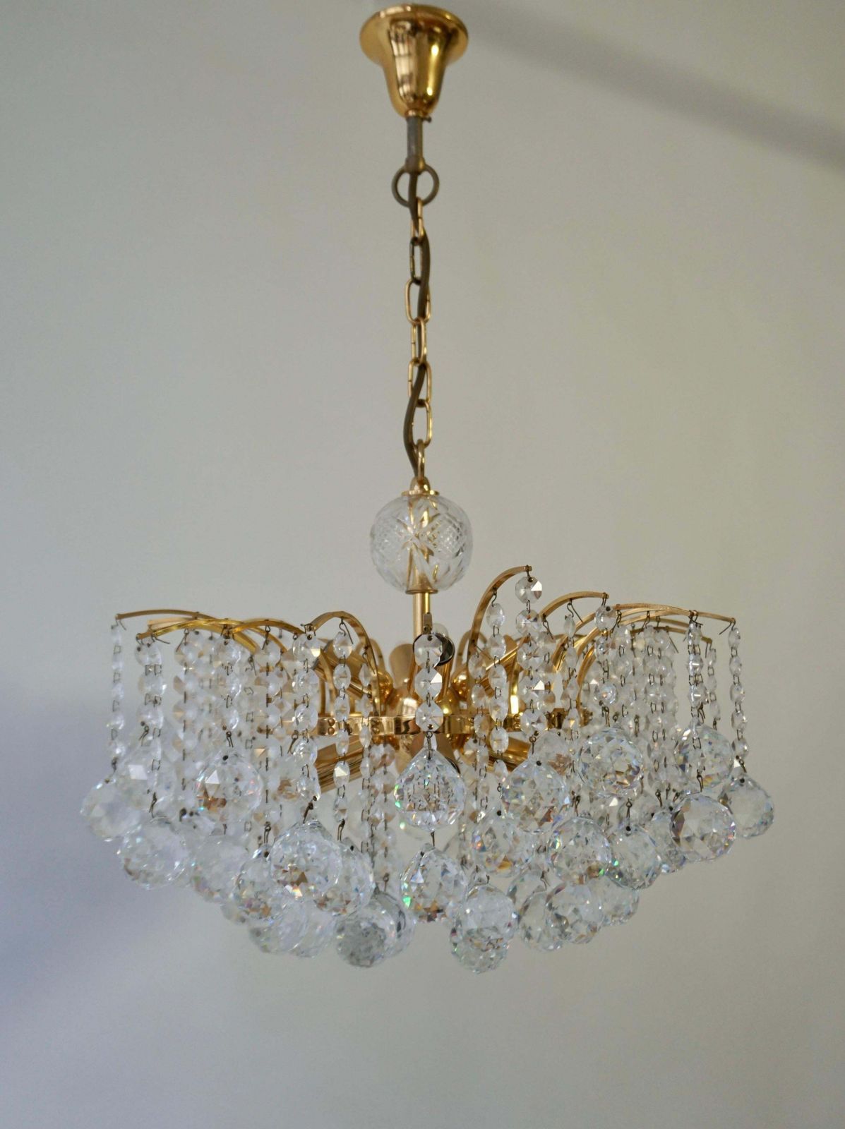Glass Crystal Chandelier By Christoph Palme, Germany, 1970s photo for sale