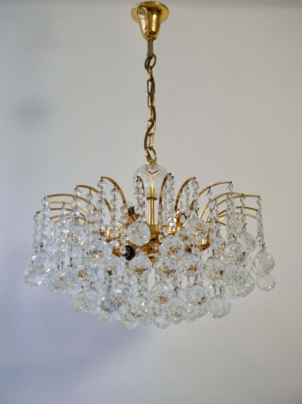 photo furniture Glass Crystal Chandelier By Christoph Palme, Germany, 1970s