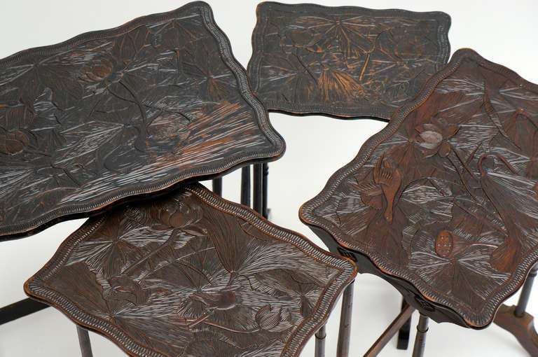 photo for sale Set Of Four French Art Nouveau Nesting Tables