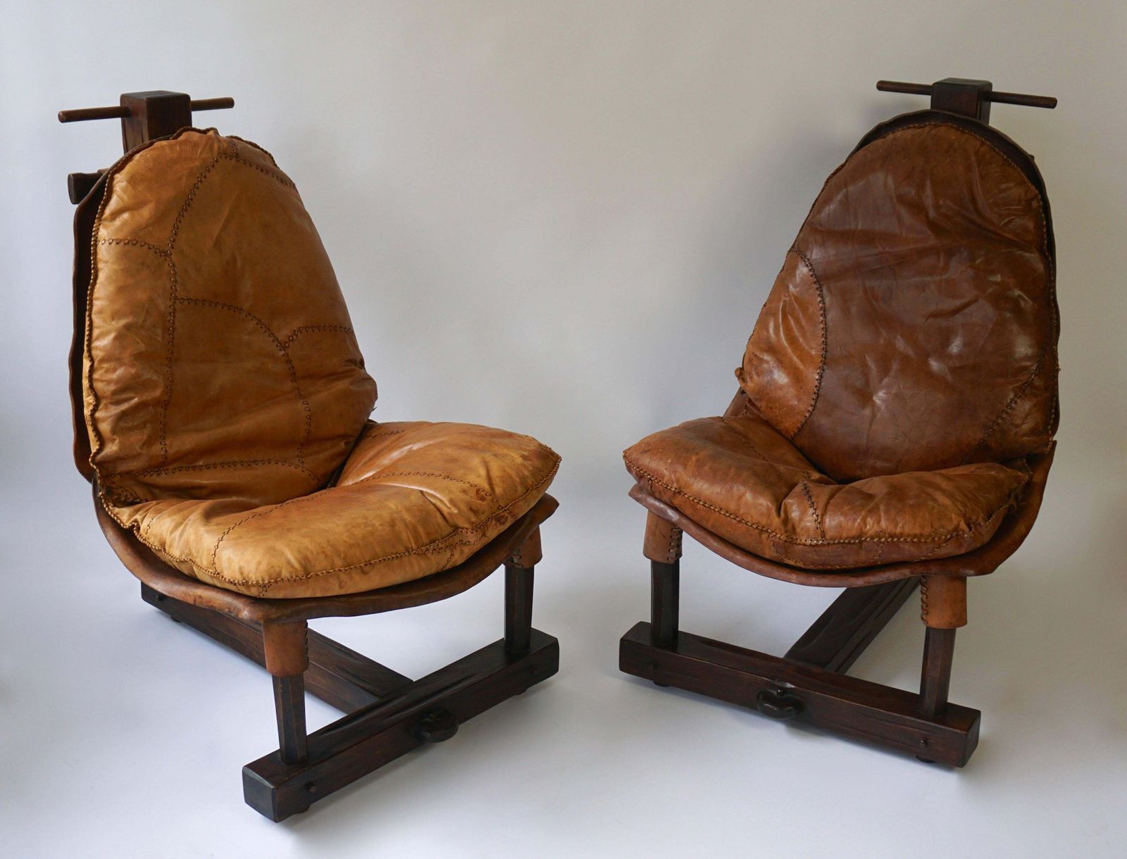 Pair Of Brazilian Brutalist Style Lounge Chairs photo vintage