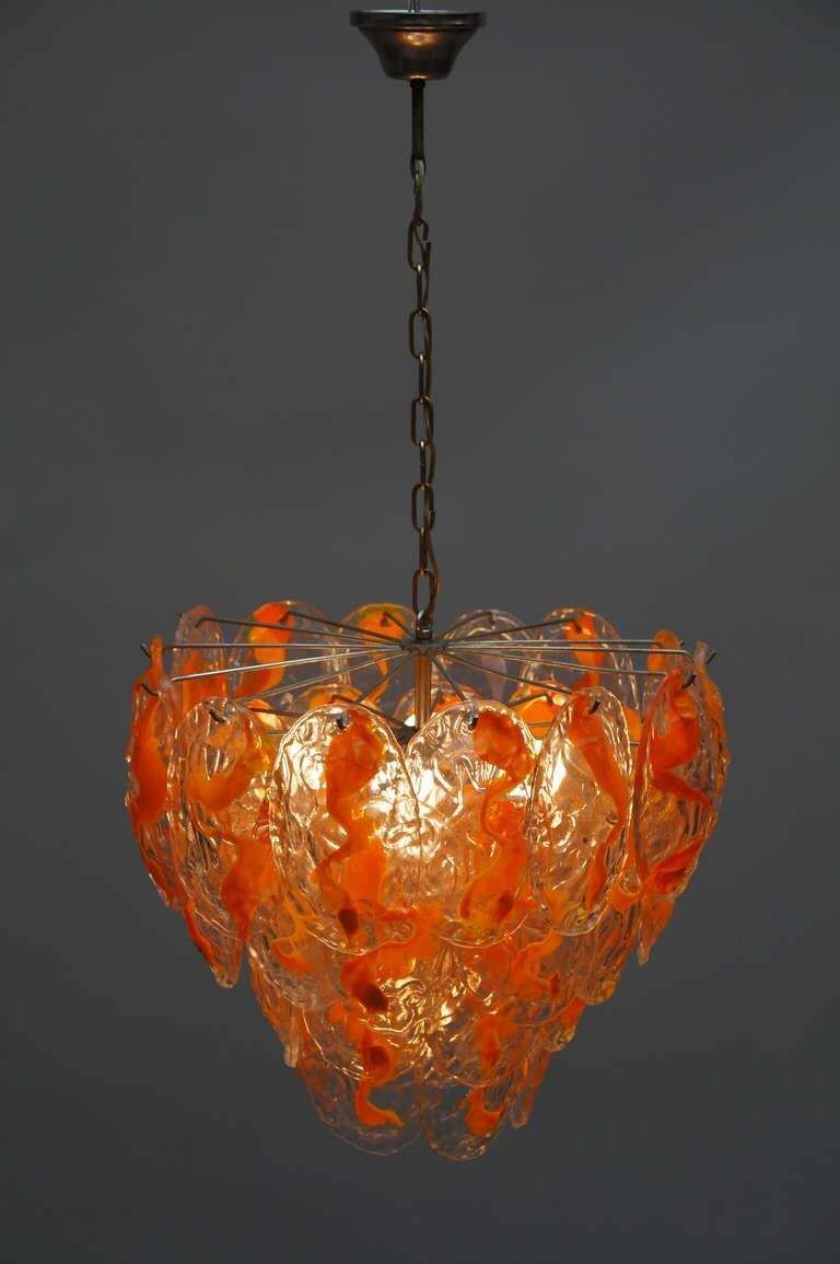 Large Murano Glass Chandelier With 40 Glass Leaves photo Lighting