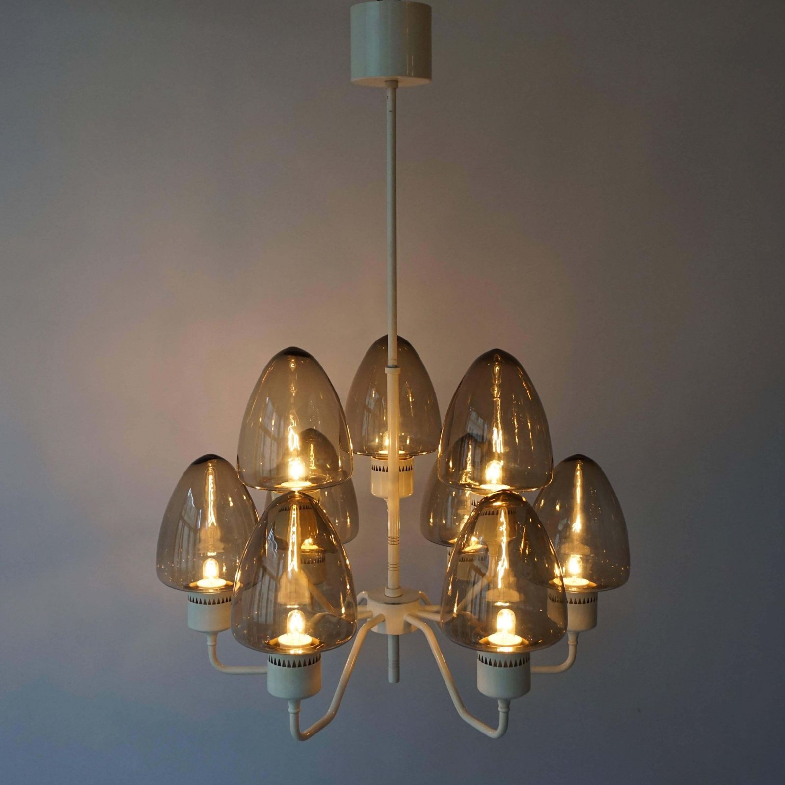 Mid Century Swedish Glass Chandelier By Hans Agne Jakobsson photo vinterior