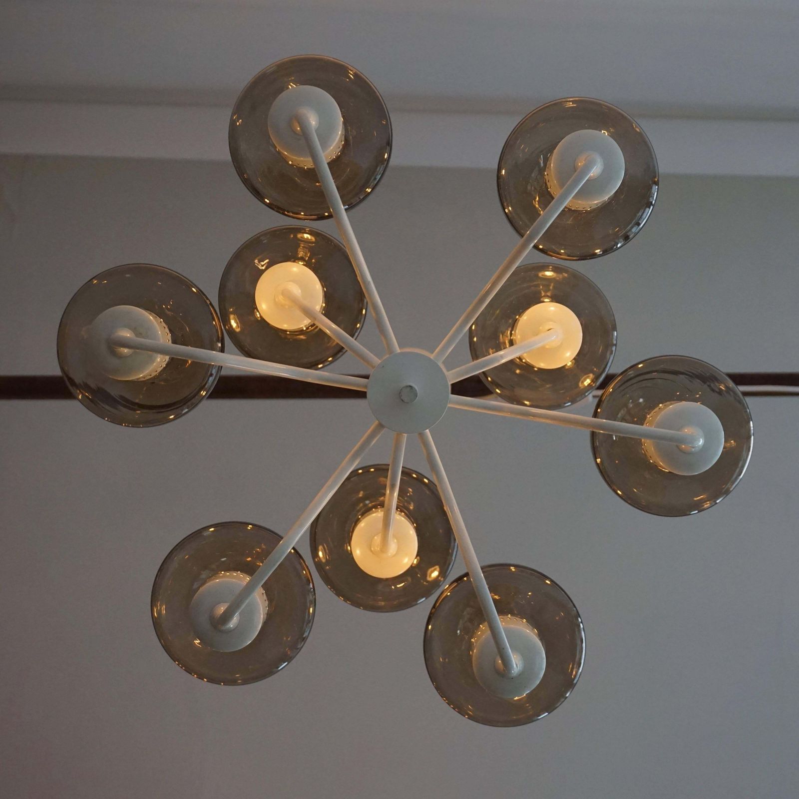 photo for sale Mid Century Swedish Glass Chandelier By Hans Agne Jakobsson