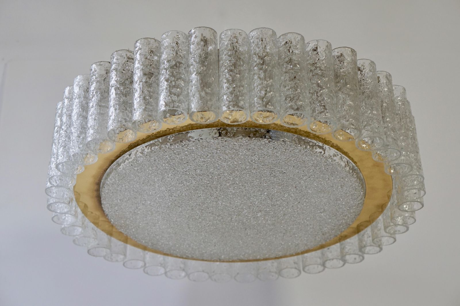 Doria Glass Tube Chandelier With Brass Surround, Germany photo furniture