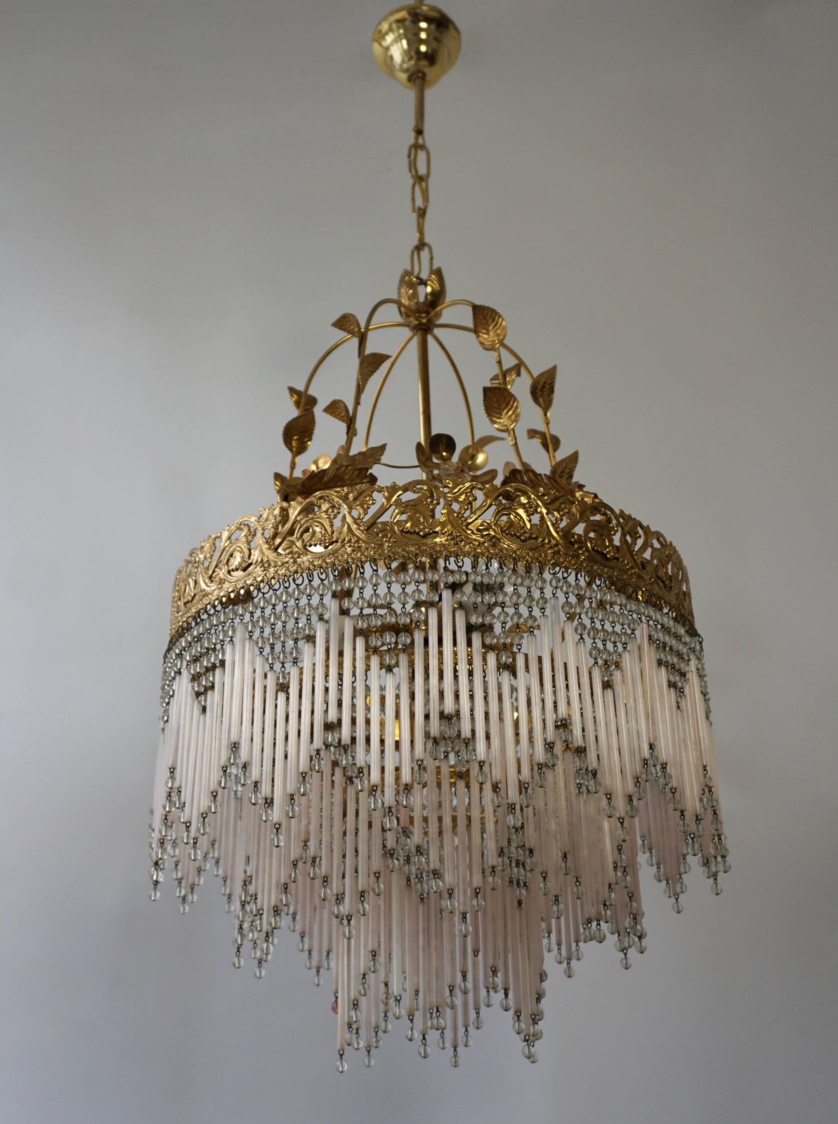 Italian Glass And Brass Chandelier photo buy