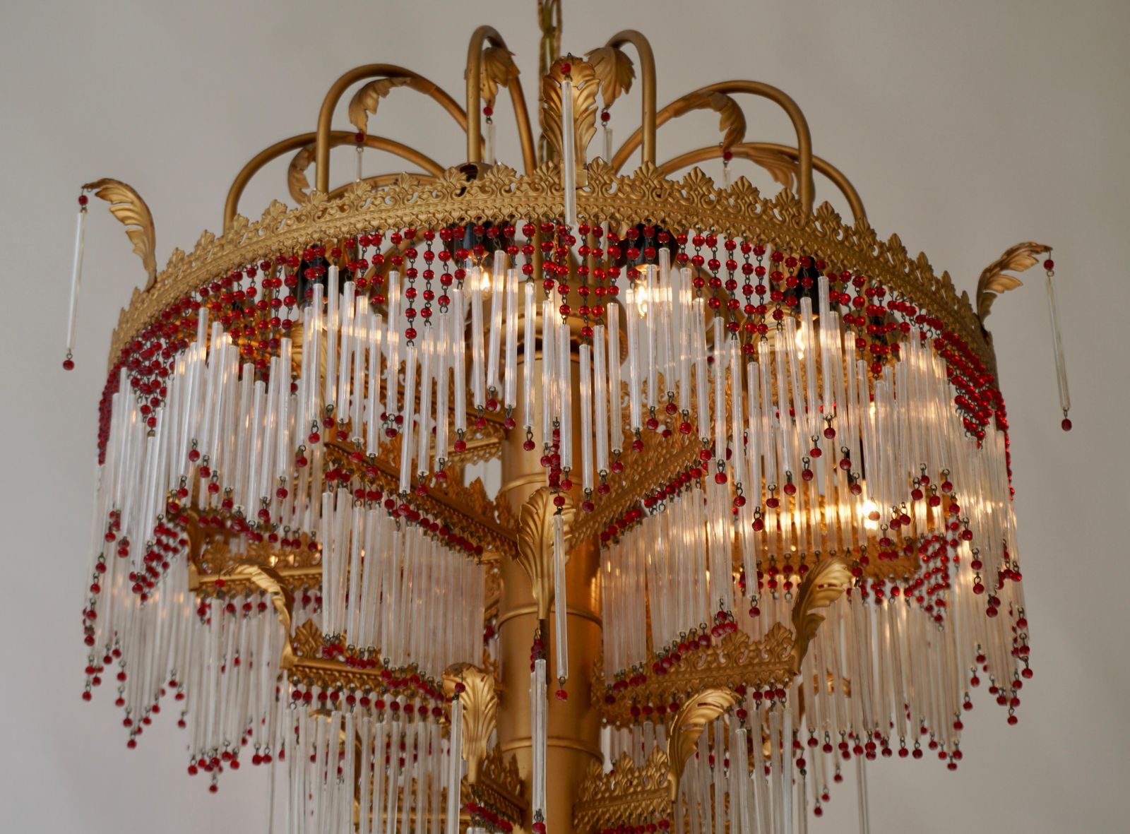 photo buy Italian Chandelier In Brass And Glass