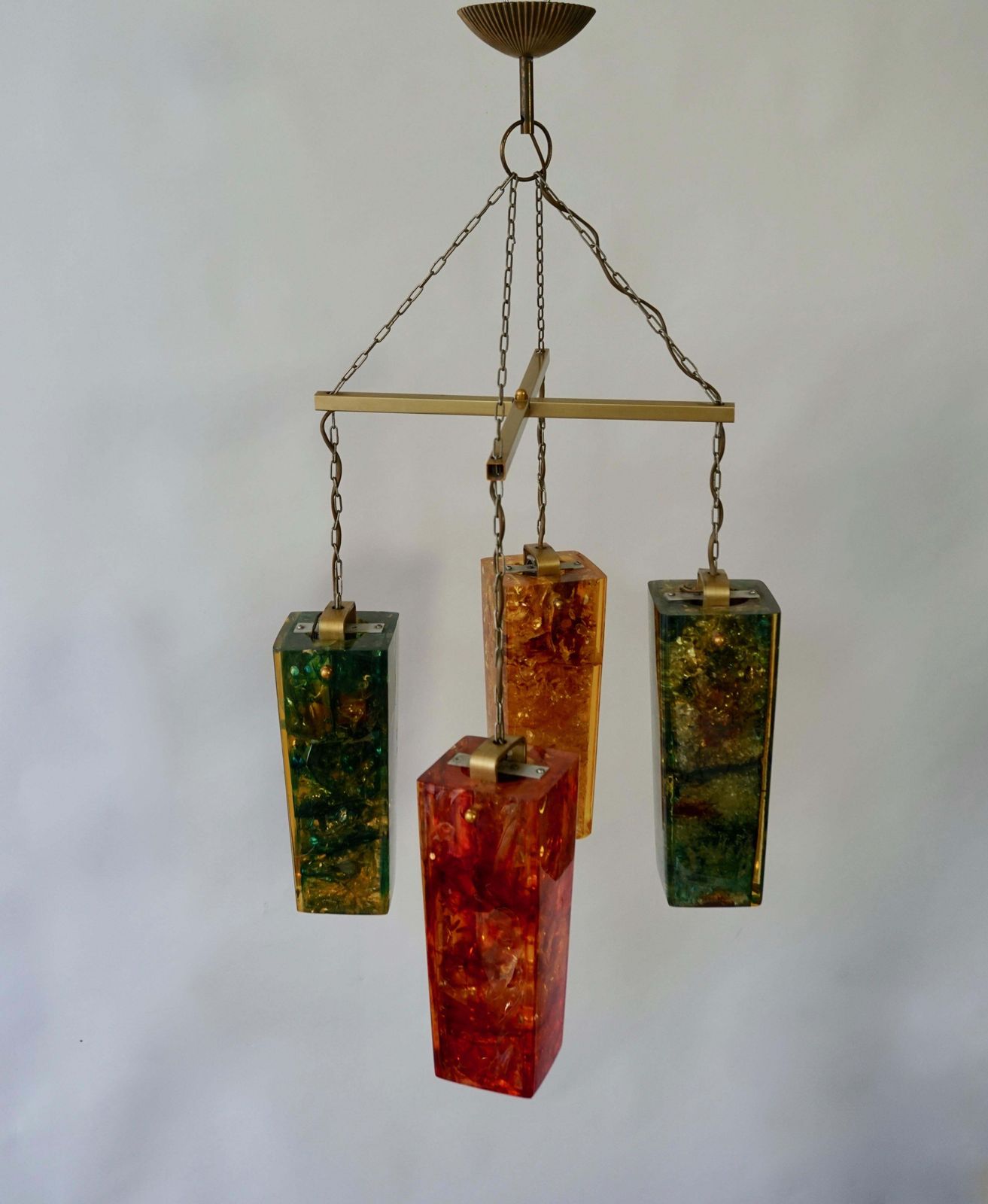 Pierre Giraudon Fractal Resin Shatterline Chandelier photo for sale