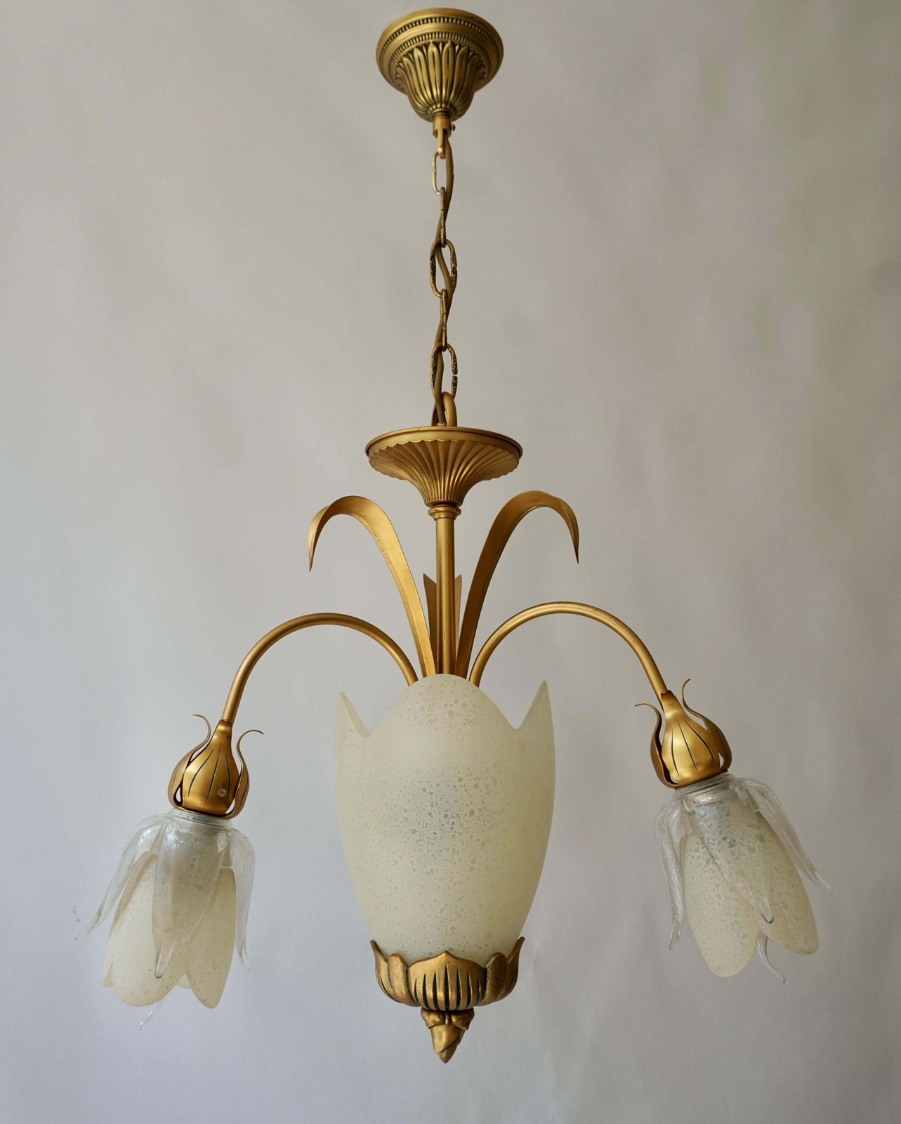 Italian Murano Glass Palm Tree Tulip Chandelier Or Flush Mount photo 2762.0