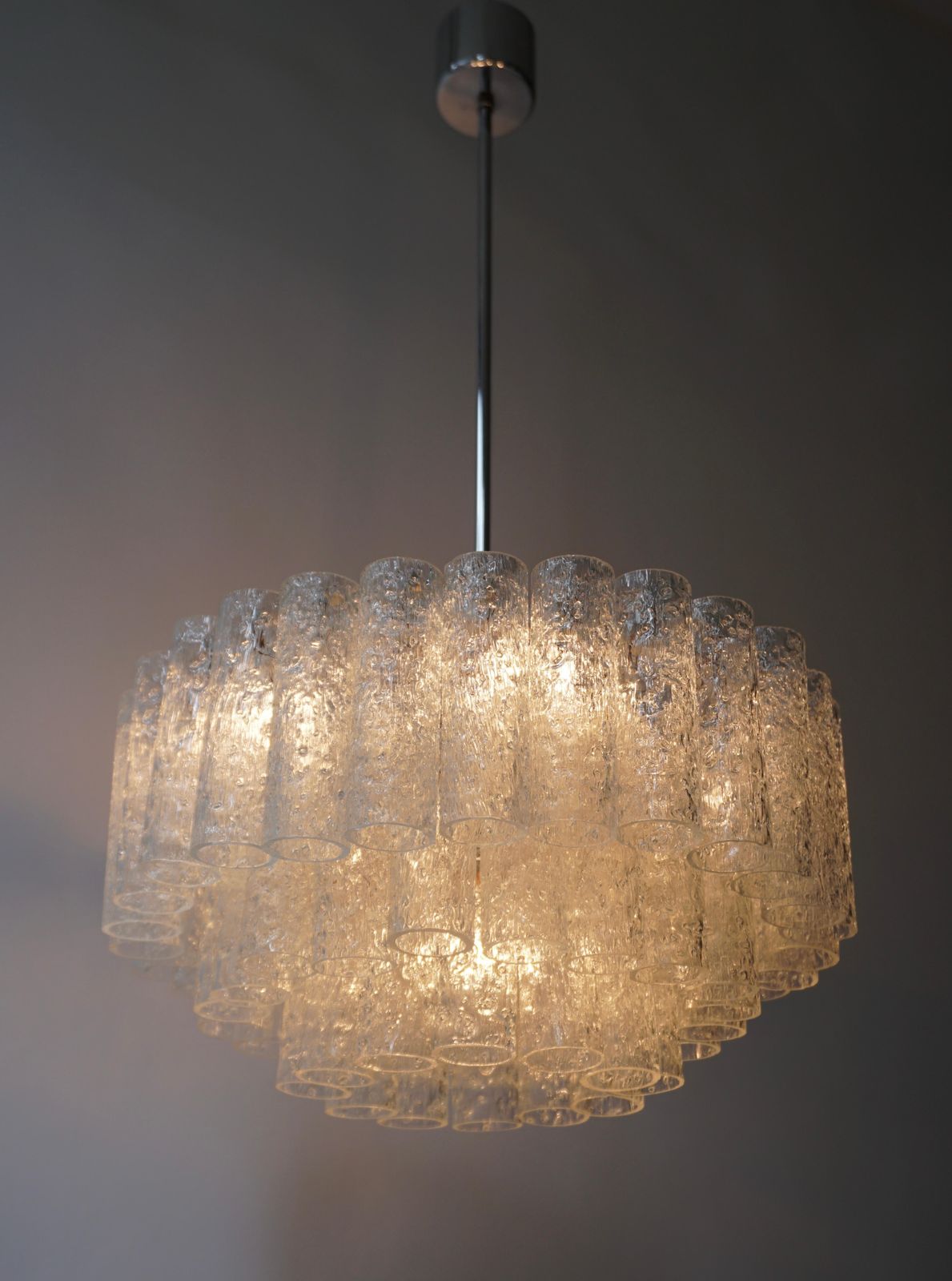 Doria Glass Tube Chandelier, 1960s, Germany photo furniture