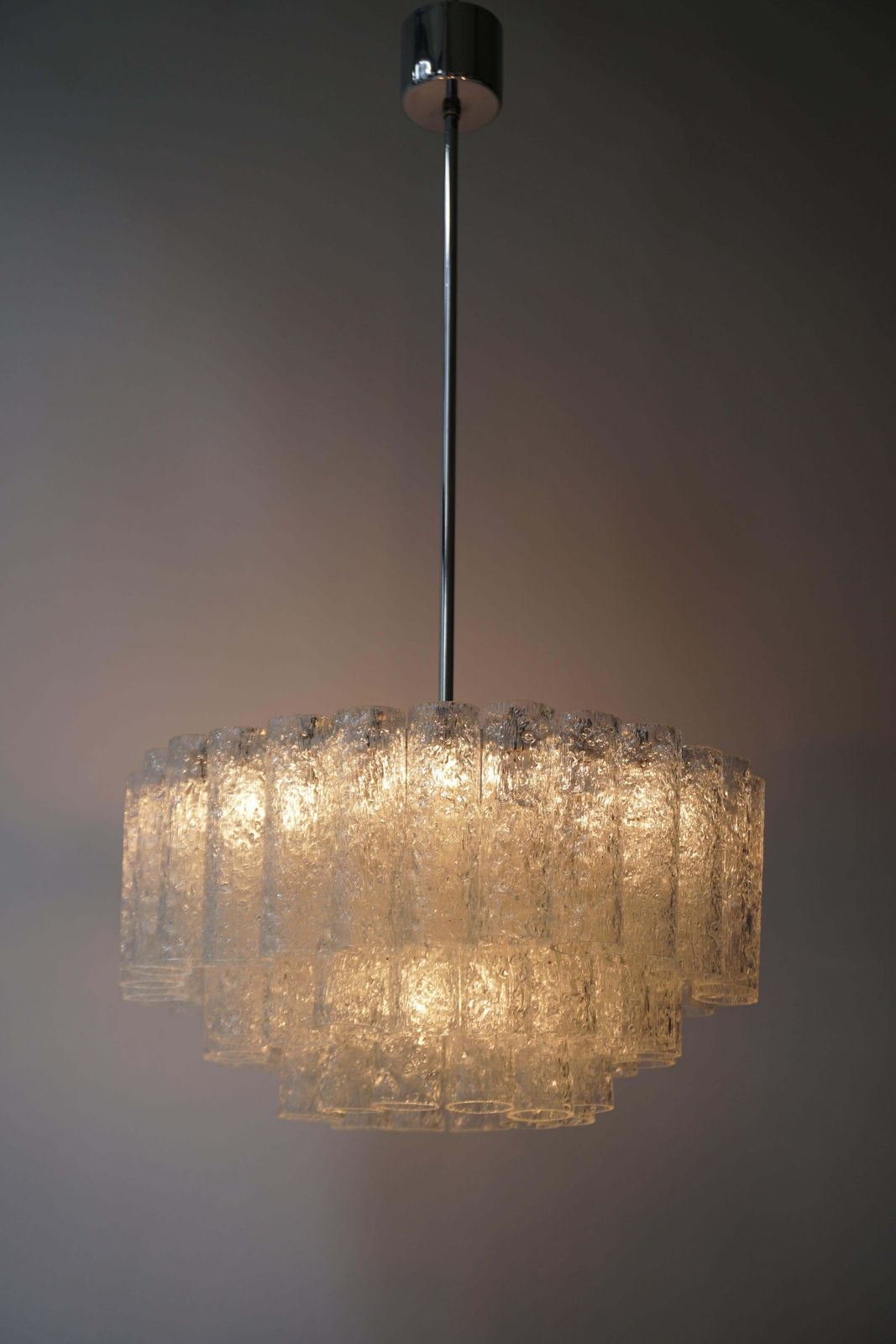 Doria Glass Tube Chandelier, 1960s, Germany photo for sale
