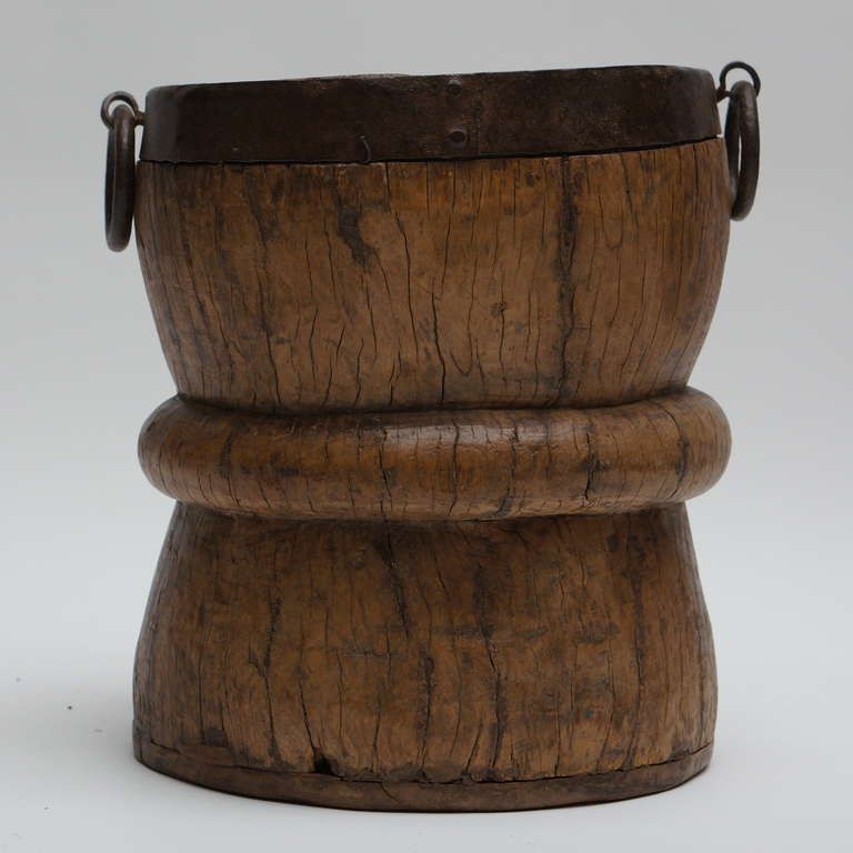 Tall And Heavy Elmwood Mortar Antique Plant Cover Coffee Table Wabi Sabi photo furniture