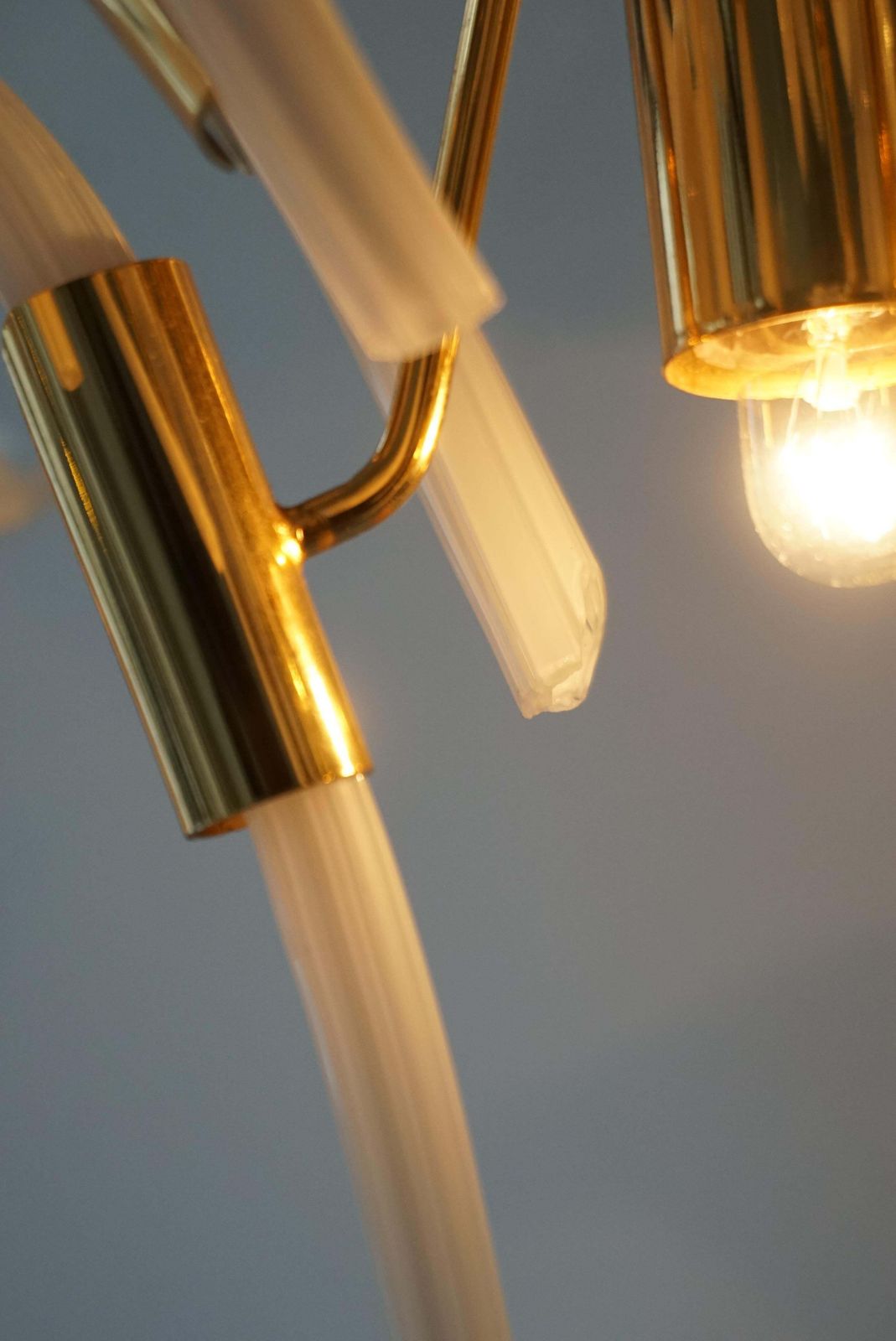 photo buy Mid Century Modern Chandelier Designed By Franco Luce With Murano Glass Flowers