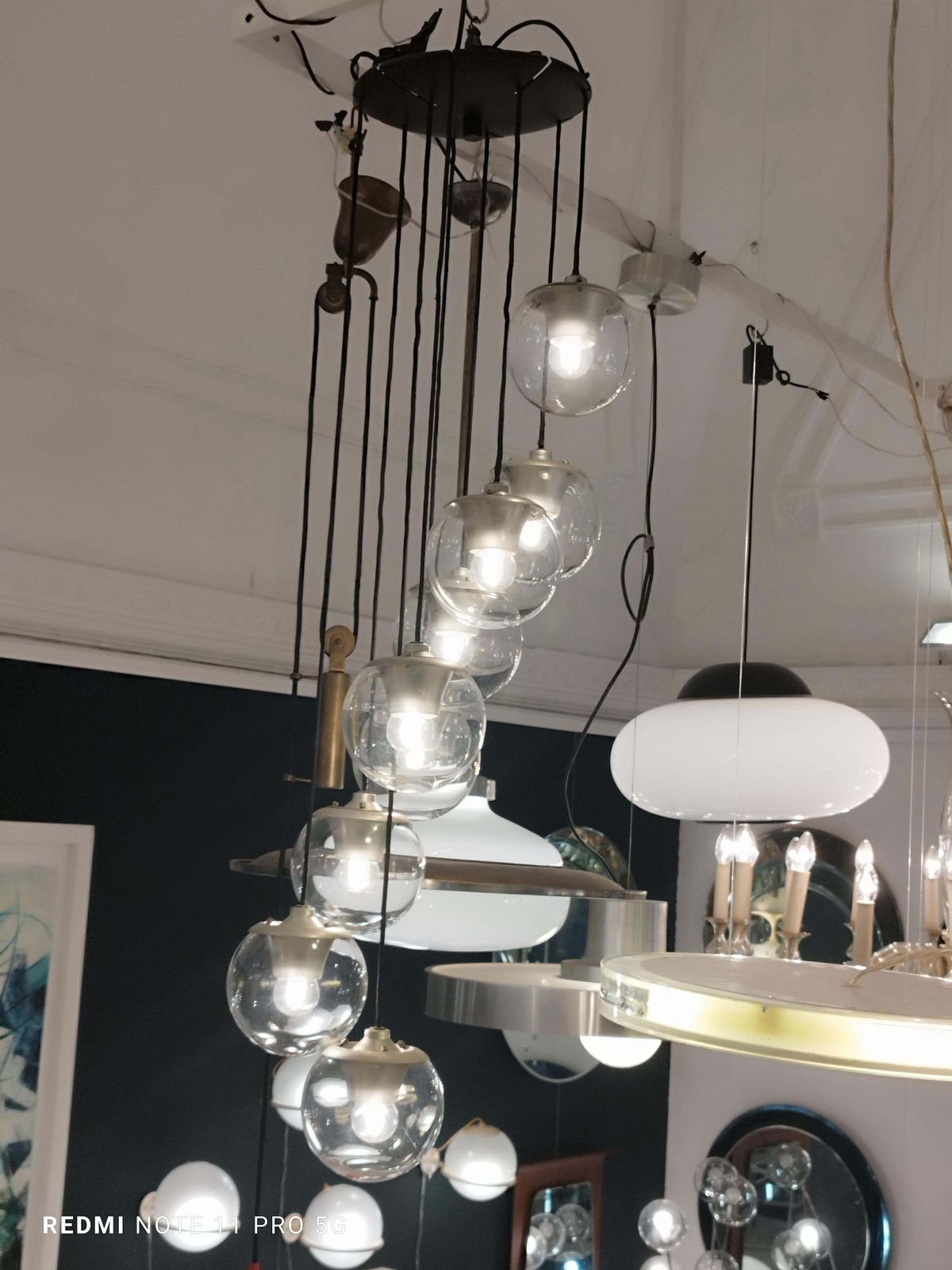 Gino Sarfatti For Arteluce Model 2095/9 Ceiling Lamp , Italy, 1958 photo Lighting